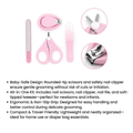 4-Piece Baby Nail Care Set with Scissors, Clippers, File &amp; Case