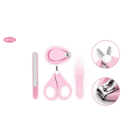 4-Piece Baby Nail Care Set with Scissors, Clippers, File &amp; Case