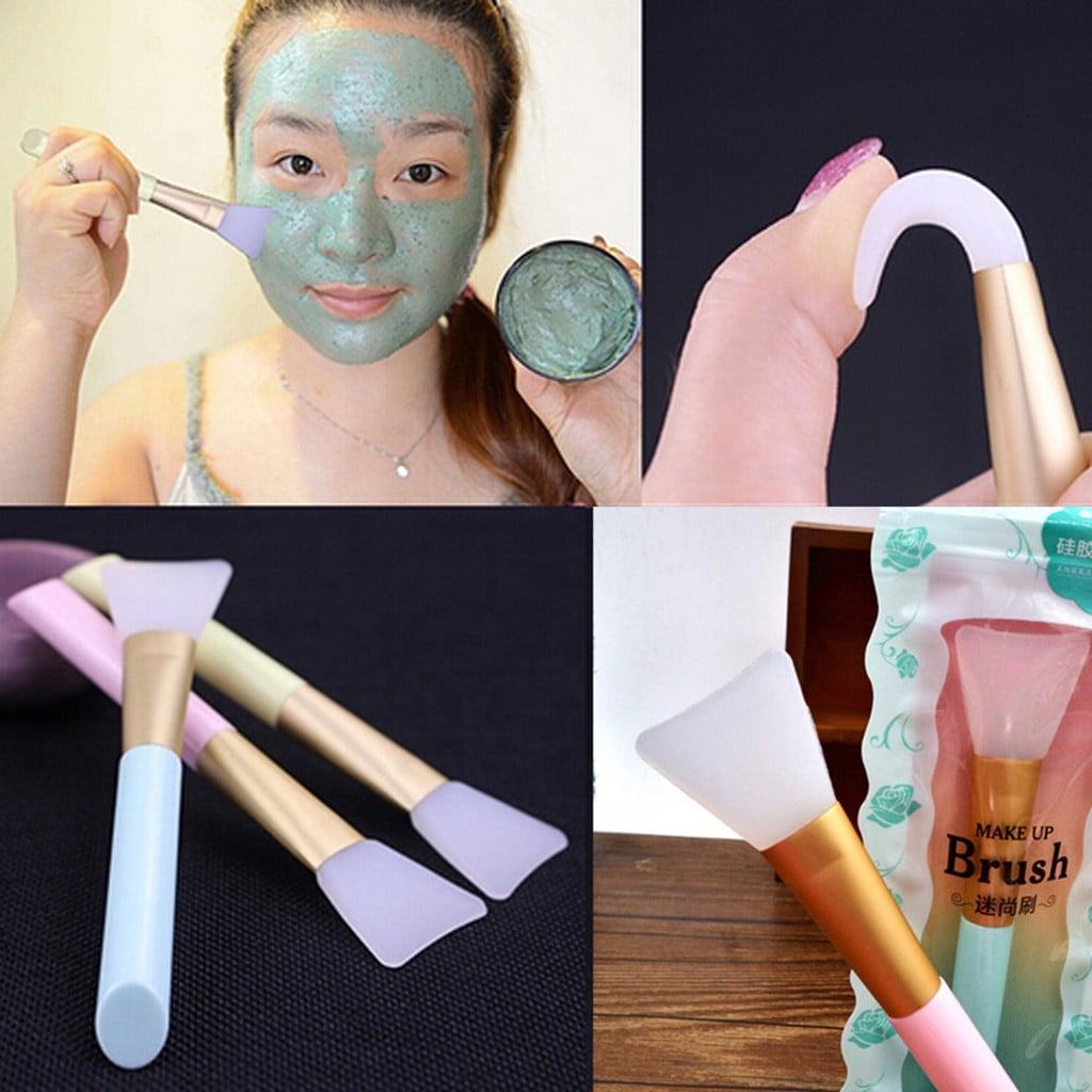 3pcs Silicone Face Mask Brushes, Flexible Facial Mud Mask Applicator Brush, Skin Care Gift Baskets for Men Cute Spa Stuff for Girls Ever Beauty Products Skin Care Men Organic Korean Face Skin Care