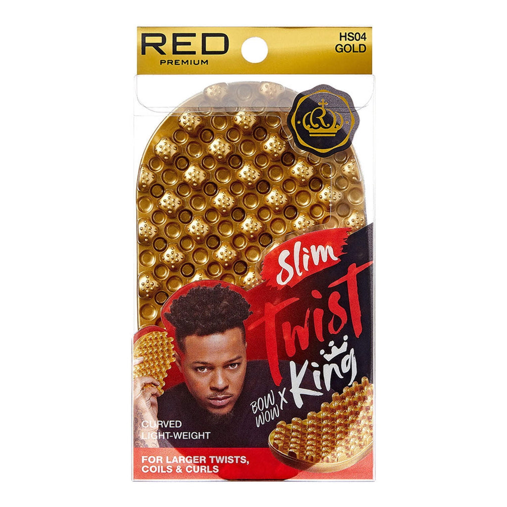 Red by Kiss Bow Wow X Twist King Luxury Twist Styler Washable and Durable Twist Brush for Afro Curl- Slim and Dense (Gold)