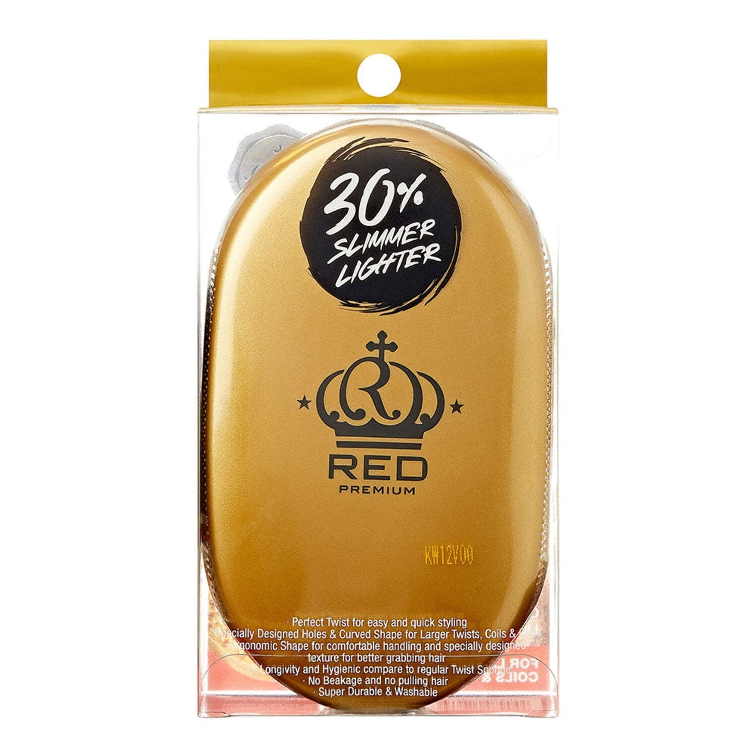 Red by Kiss Bow Wow X Twist King Luxury Twist Styler Washable and Durable Twist Brush for Afro Curl- Slim and Dense (Gold)