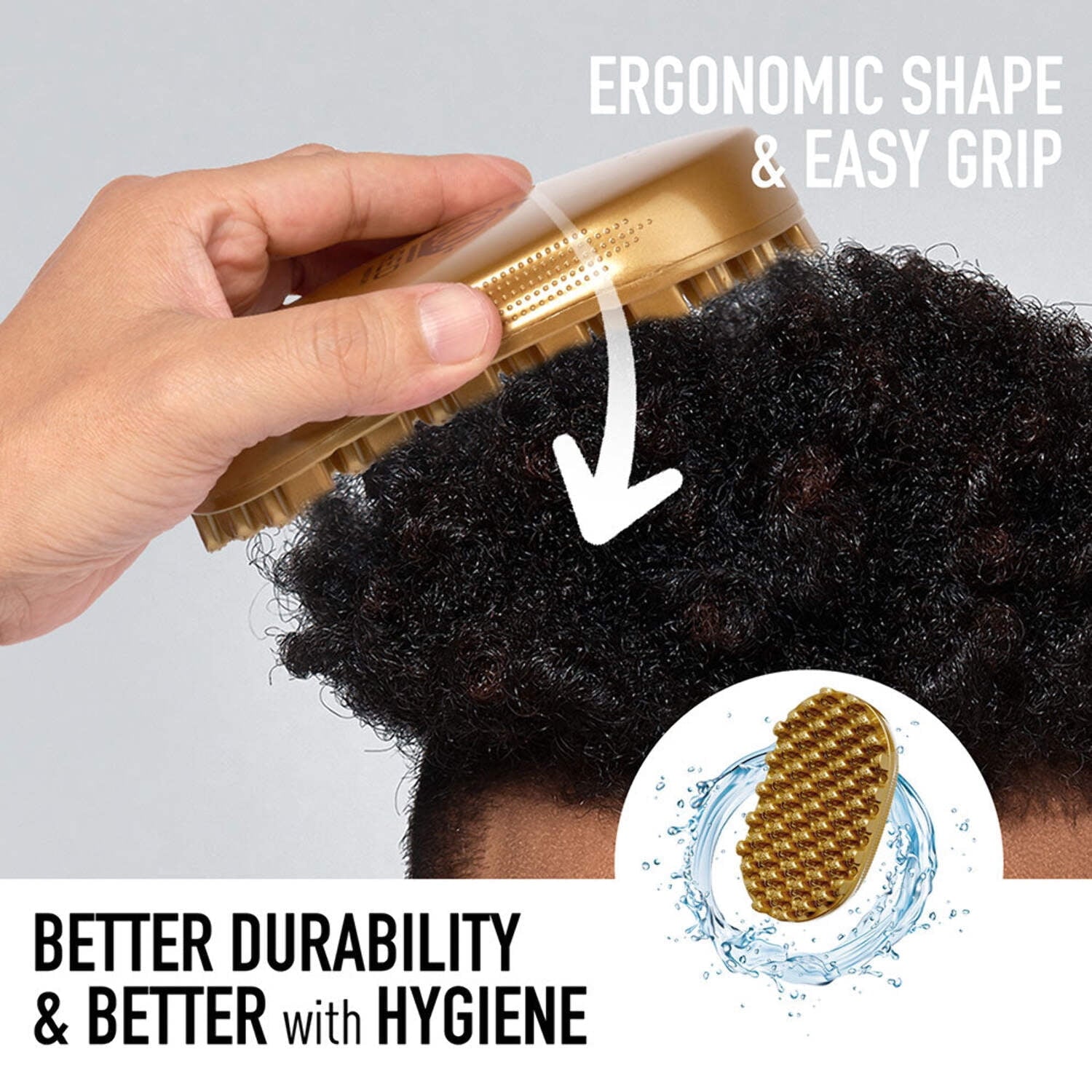 Red by Kiss Bow Wow X Twist King Luxury Twist Styler Washable and Durable Twist Brush for Afro Curl- Slim and Dense (Gold)