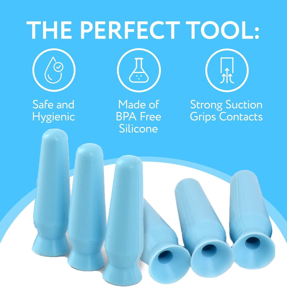 Scleral Lens Remover and Inserter Pack of 3, Ventless Contacts Removal Tool for Hard Contact Lenses &amp; Prosthetic Eyes