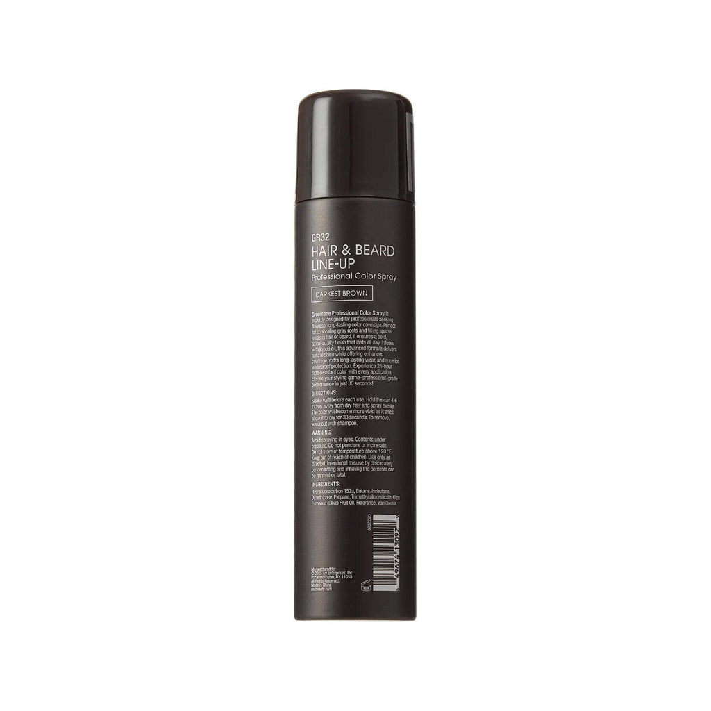 RED Pro GROOMANE Temporary Color Spray for Hair &amp; Beard Line-Up, Barber Grade, Quick-Drying, 2X Longer-Lasting (Up to 20 Washes), Precision Nozzle, No Ammonia, Peroxide (Black, 6.6oz)