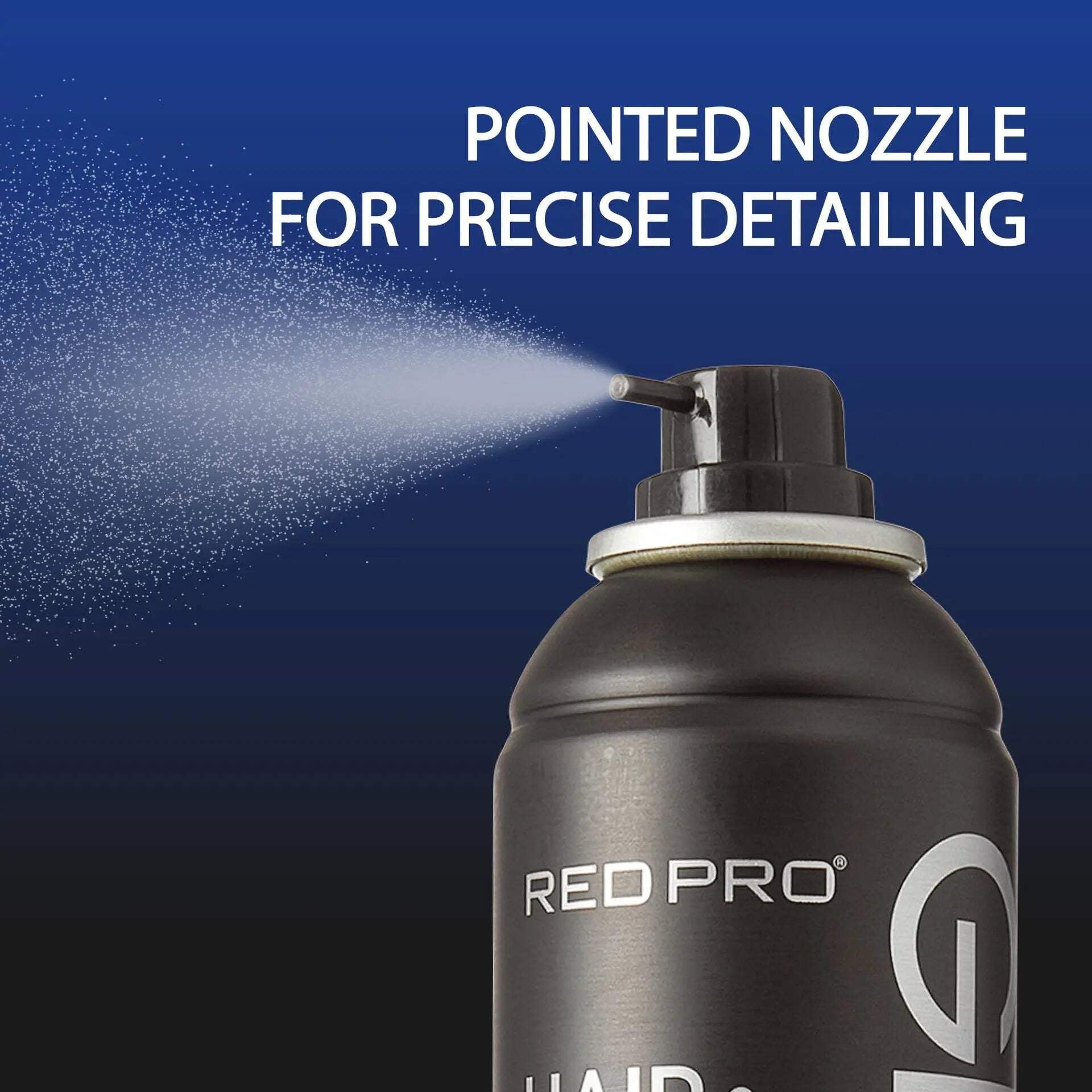 RED Pro GROOMANE Temporary Color Spray for Hair &amp; Beard Line-Up, Barber Grade, Quick-Drying, 2X Longer-Lasting (Up to 20 Washes), Precision Nozzle, No Ammonia, Peroxide (Black, 6.6oz)