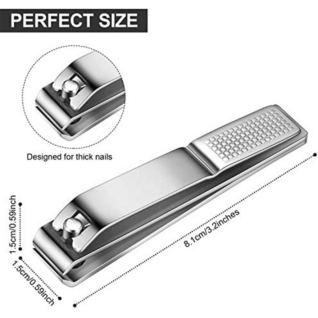 Toenail Clippers Straight Edge Stainless Steel Nail for Men Women Thick Nails, 6PCS
