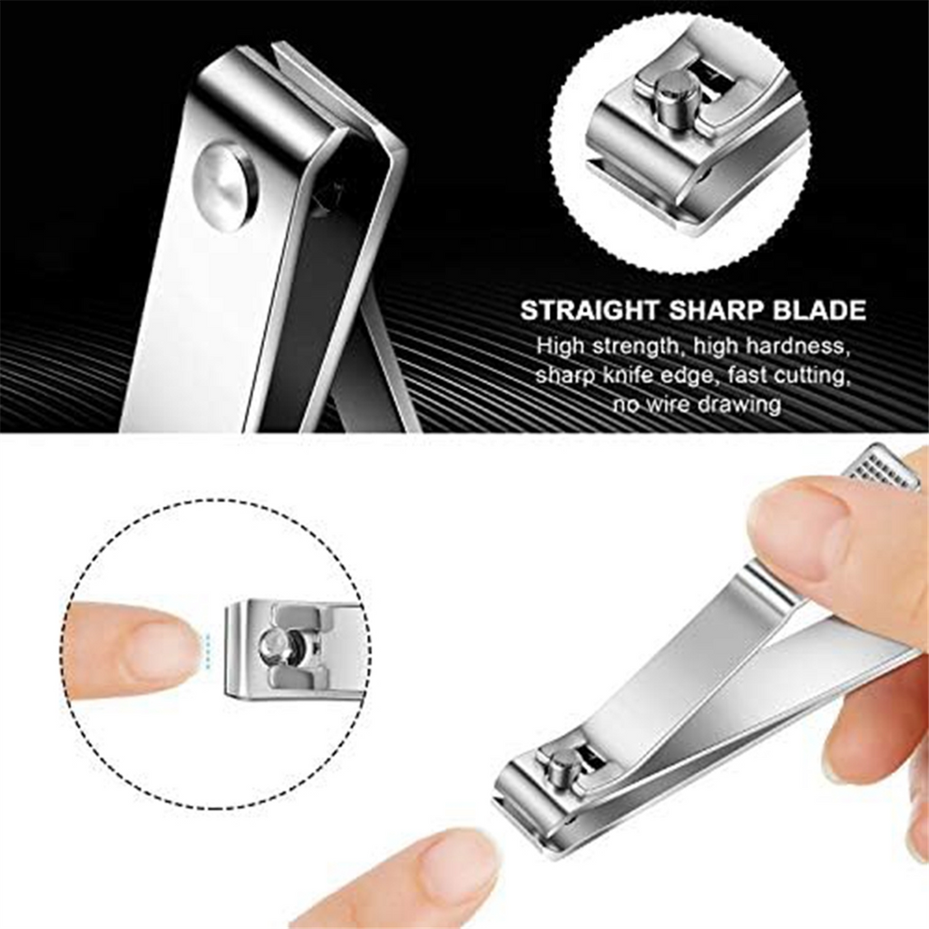 Toenail Clippers Straight Edge Stainless Steel Nail for Men Women Thick Nails, 6PCS
