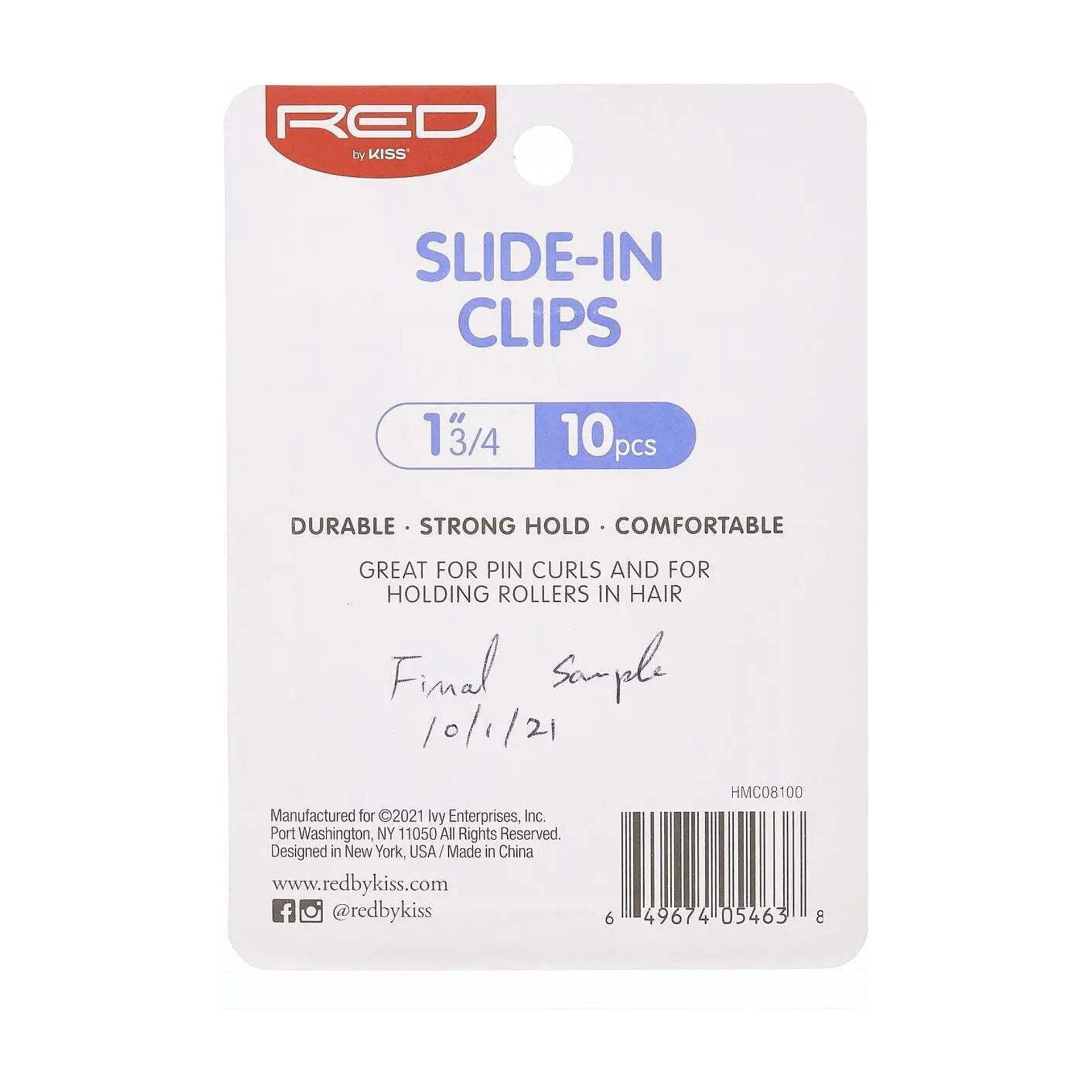 RED by Kiss 80pcs 1.75" Slide-In Hair Clips, Durable Metal Curl Setting Clips for Hairdressing, Sectioning &amp; Retwisting, Rust-Free Hair Pins for Dreads, Dreadlocks, &amp; Twist Styles