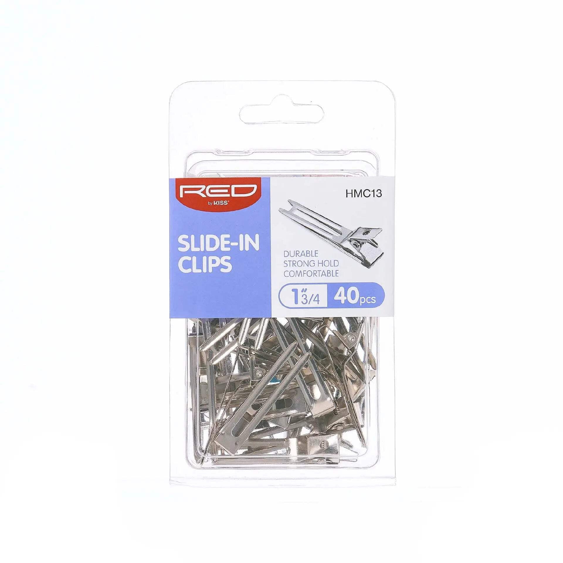 RED by Kiss 80pcs 1.75" Slide-In Hair Clips, Durable Metal Curl Setting Clips for Hairdressing, Sectioning &amp; Retwisting, Rust-Free Hair Pins for Dreads, Dreadlocks, &amp; Twist Styles
