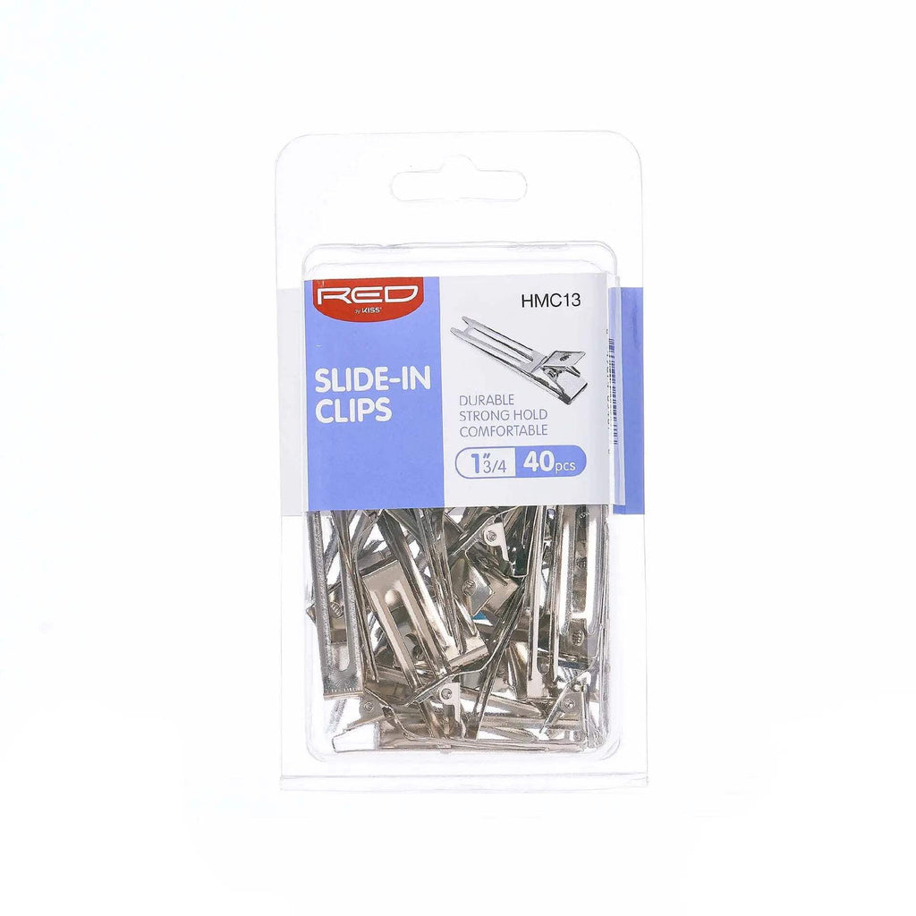 RED by Kiss 80pcs 1.75" Slide-In Hair Clips, Durable Metal Curl Setting Clips for Hairdressing, Sectioning &amp; Retwisting, Rust-Free Hair Pins for Dreads, Dreadlocks, &amp; Twist Styles