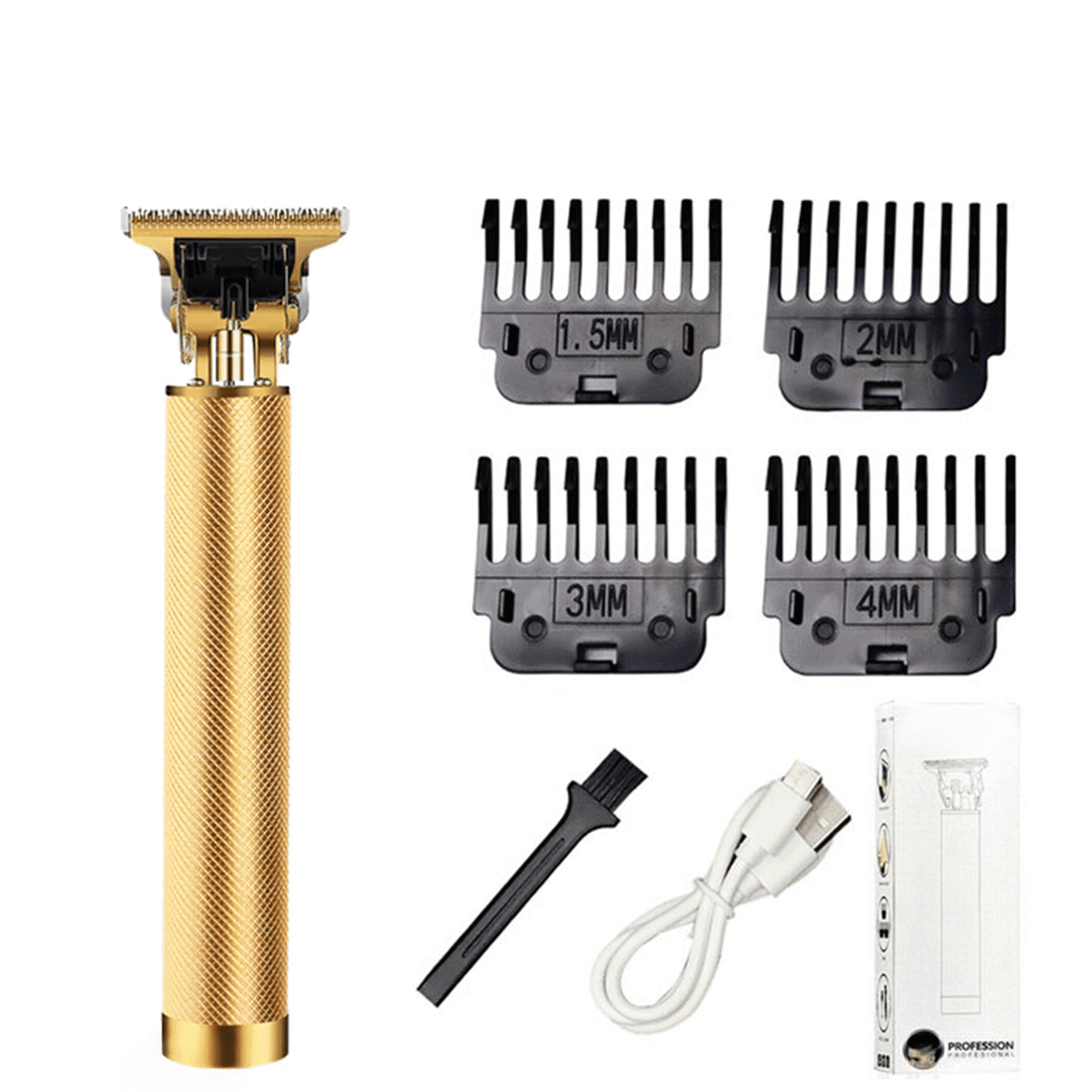 Professional Hair Clippers for Men Cordless, T-Blade Trimmer with 4 Guide Combs, 10W Powerful Motor, 180min USB Charge, IPX4 Waterproof for Hair Beard Body Grooming