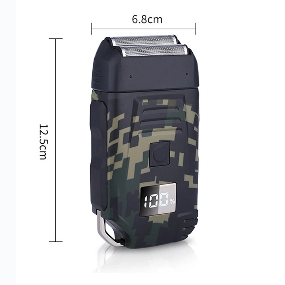 Men's USB Rechargeable Electric Shaver Trimmer Razor for Beard and Hair Shaving (Camouflage)