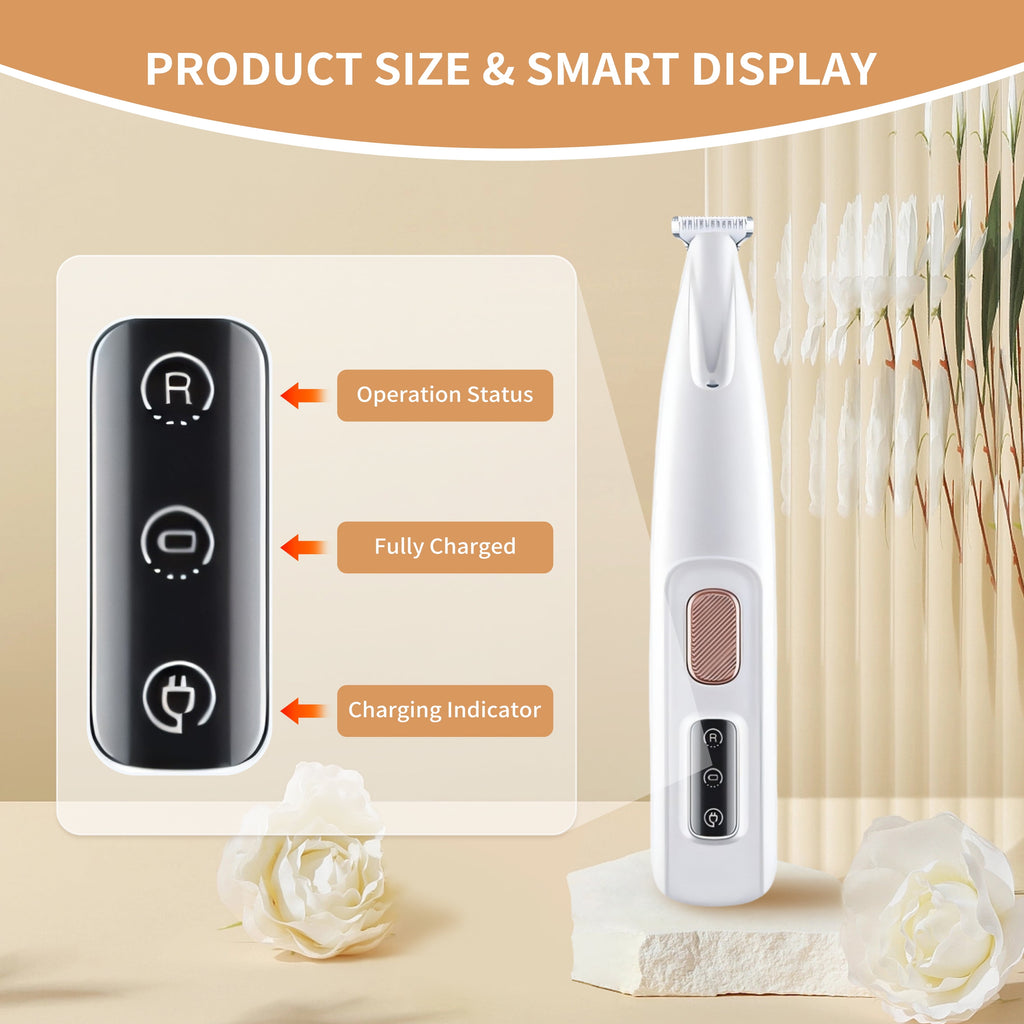 Pet Micro Precision Trimmer, Multifunctional Pet Hair Trimmer Waterproof Rechargeable Shaver with LED Light for Paws Eyes Ears Face Buttocks for Large/Small Dogs and Cats