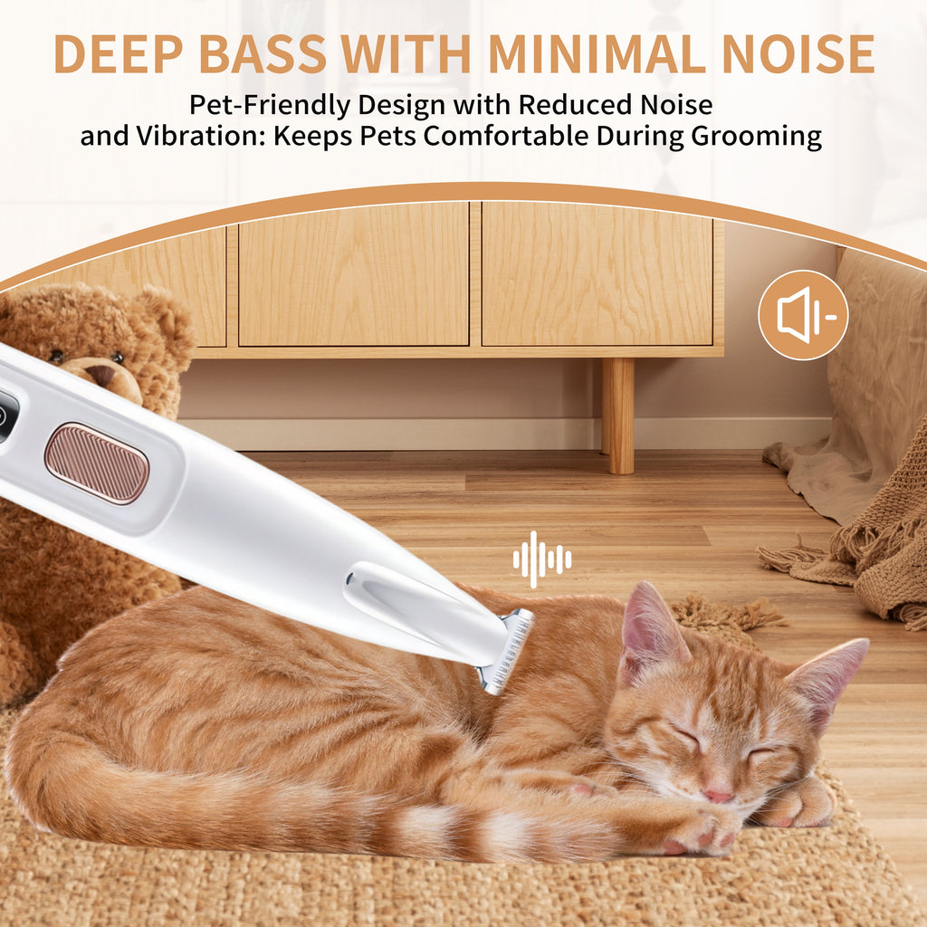 Pet Micro Precision Trimmer, Multifunctional Pet Hair Trimmer Waterproof Rechargeable Shaver with LED Light for Paws Eyes Ears Face Buttocks for Large/Small Dogs and Cats