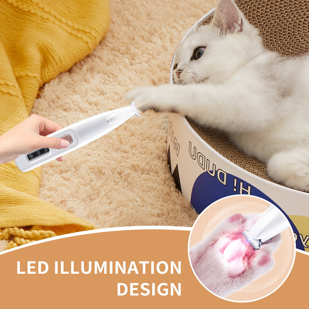 Pet Micro Precision Trimmer, Multifunctional Pet Hair Trimmer Waterproof Rechargeable Shaver with LED Light for Paws Eyes Ears Face Buttocks for Large/Small Dogs and Cats
