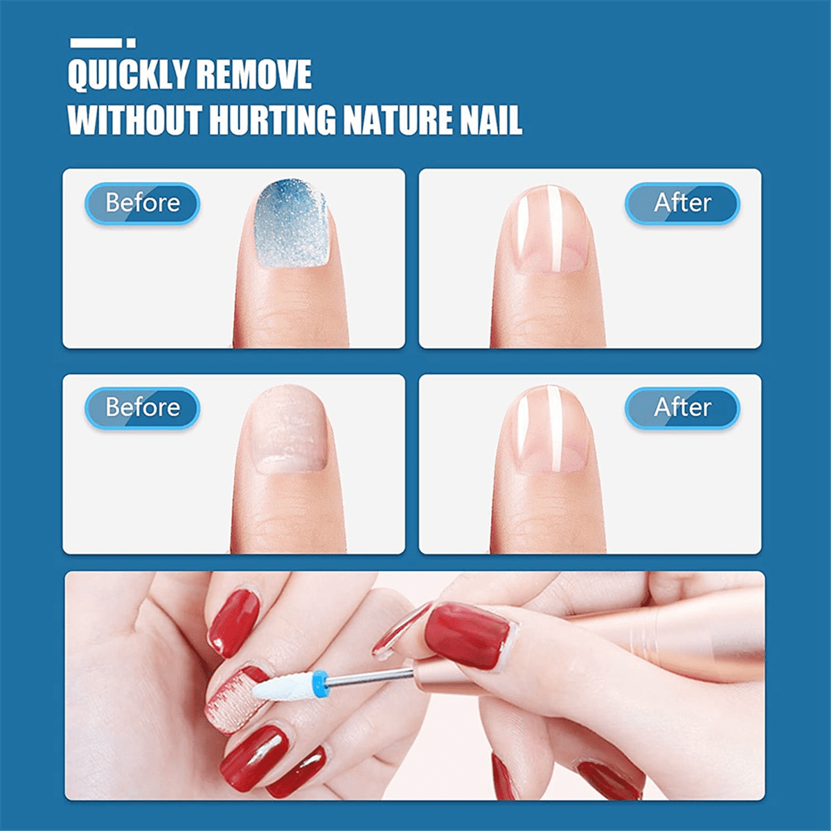 19pcs Nail Drill Bits Sets, 3/32 Inch Diamond Cuticle Electric Nail File and Ceramic Acrylic Gel Nail Bit Kit, Acrylic