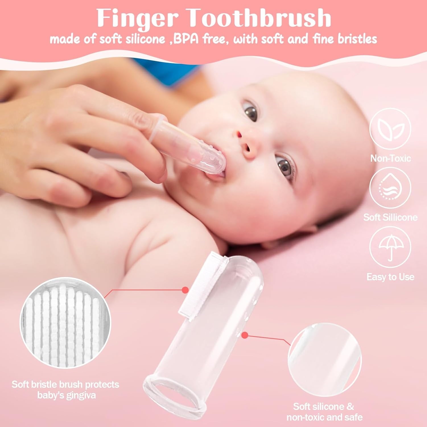 Baby Healthcare and Grooming Kit, 21 in 1 Newborn Nursery Care Set with Electric Safety Nail Trimmer, Newborn Nursery Health Care Set with Hair Brush Comb for Infant Toddlers - Pink