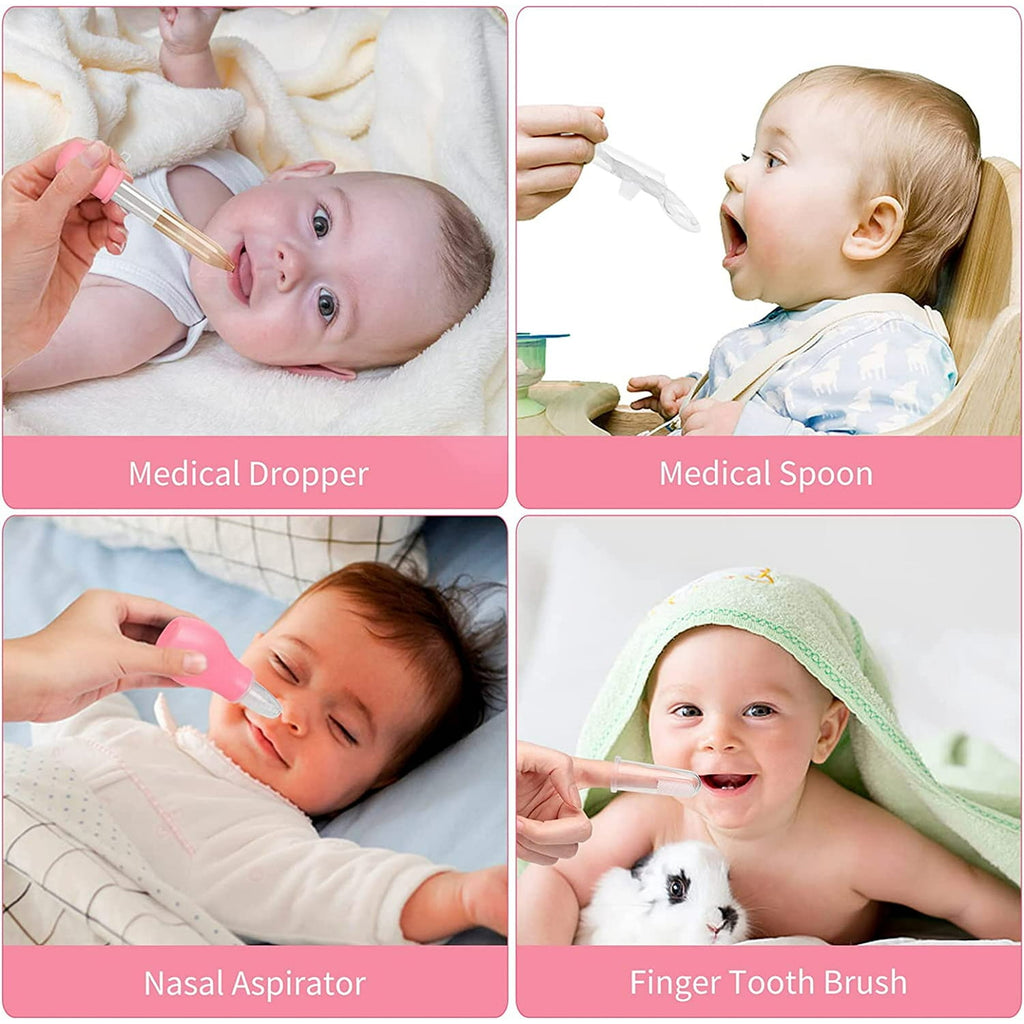 Baby Healthcare and Grooming Kit, 21 in 1 Newborn Nursery Care Set with Electric Safety Nail Trimmer, Newborn Nursery Health Care Set with Hair Brush Comb for Infant Toddlers - Pink