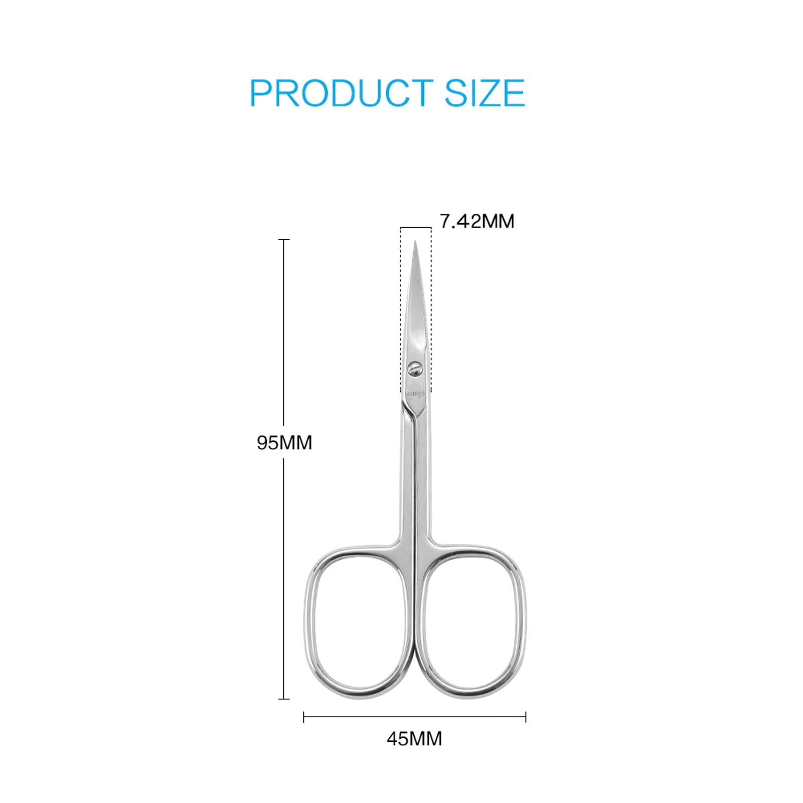Premium Manicure Scissors Multi-purpose Stainless Steel Cuticle Pedicure Beauty Grooming Kit for Nail, Eyebrow, Eyelash, Dry Skin Curved Blade 3.5 inch