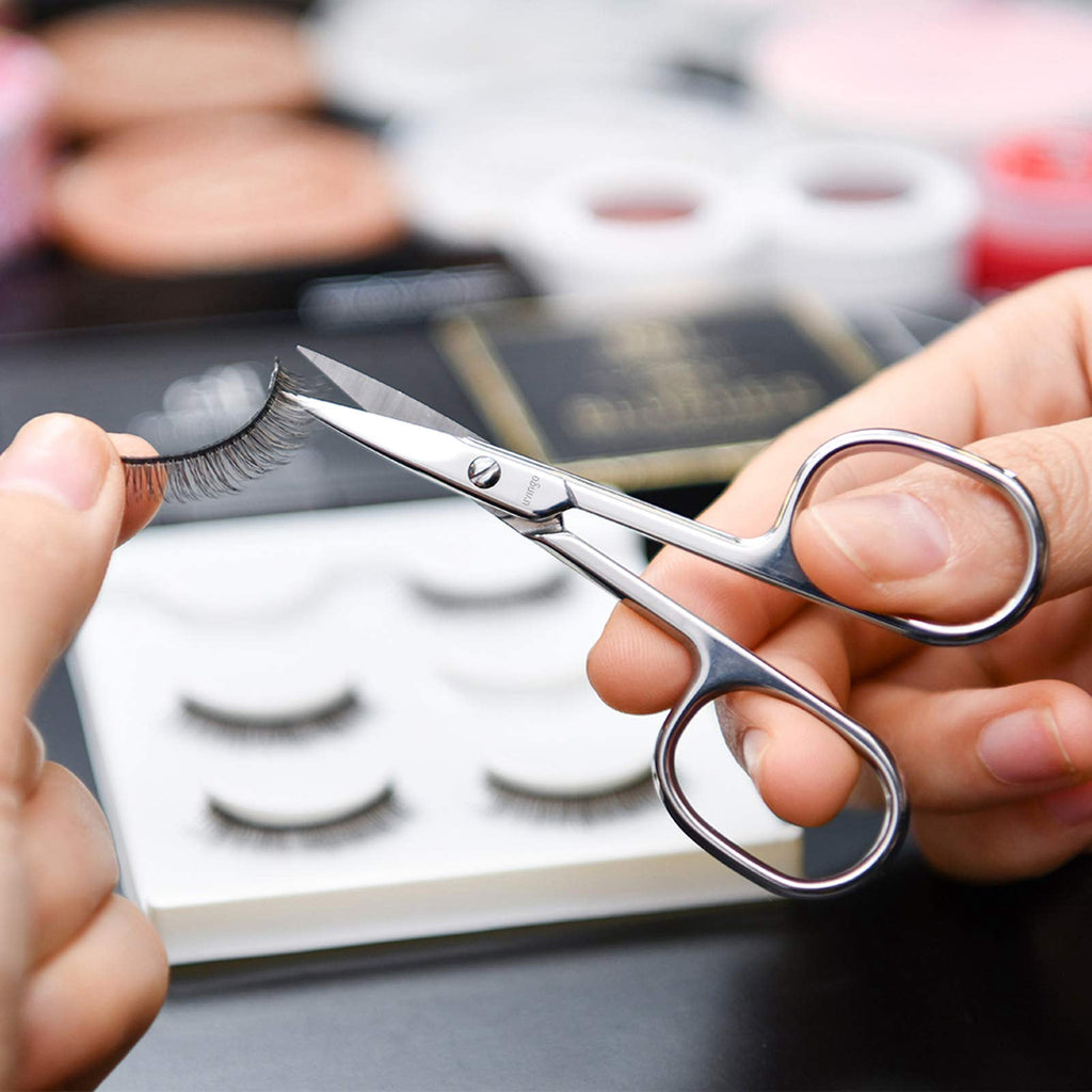 Premium Manicure Scissors Multi-purpose Stainless Steel Cuticle Pedicure Beauty Grooming Kit for Nail, Eyebrow, Eyelash, Dry Skin Curved Blade 3.5 inch