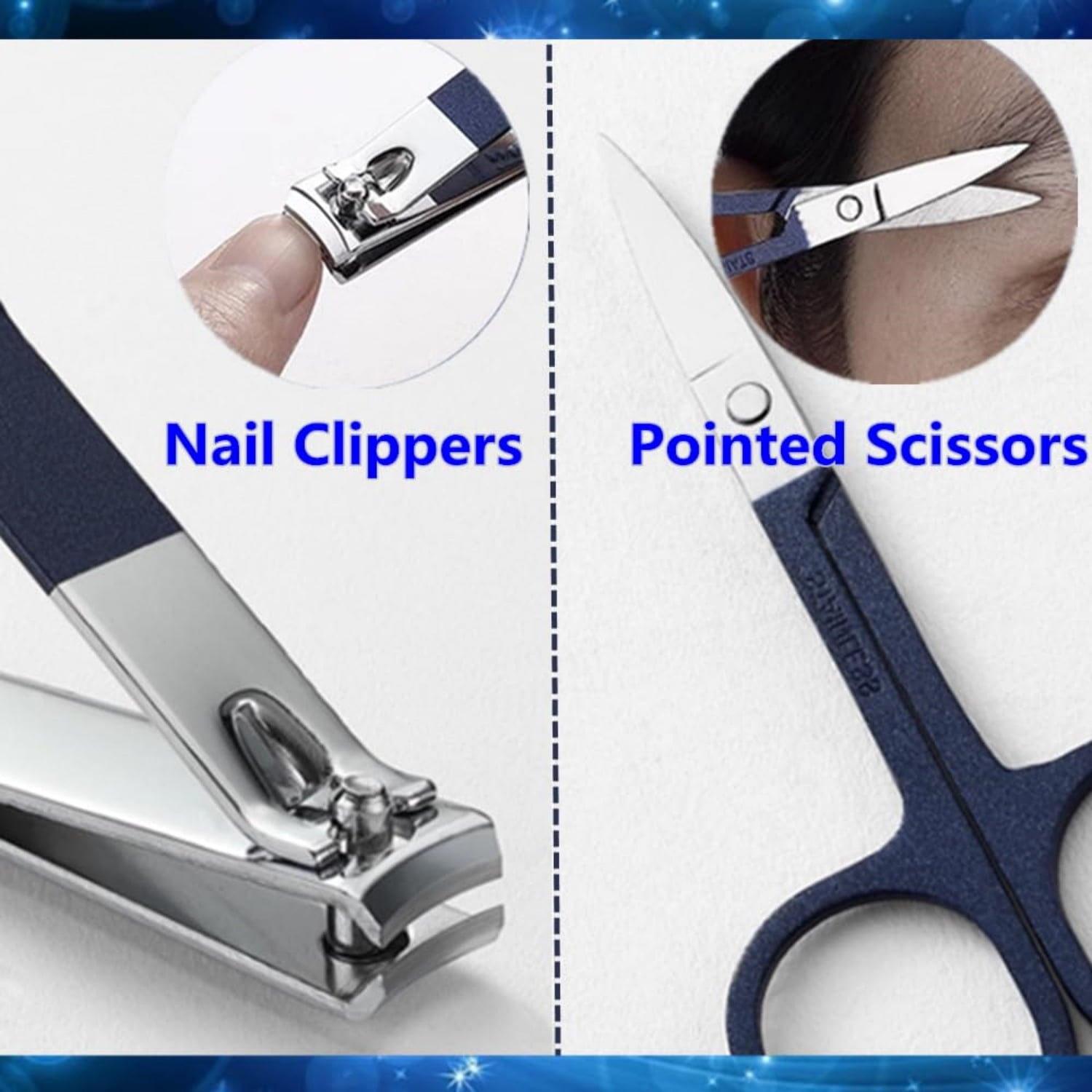 4-Piece Manicure Set, Nail Clippers Kit, Stainless Steel Nail Cutter Care Tools Professional Grooming Kits, Gift for Men, Fathers, and Parents