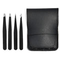 4-Pack Tweezers for Eyebrows, Facial Hair, Ingrown Hair Removal,  for Women and Men, Stainless Steel Precision Eyebrow Plucking Grooming with Case