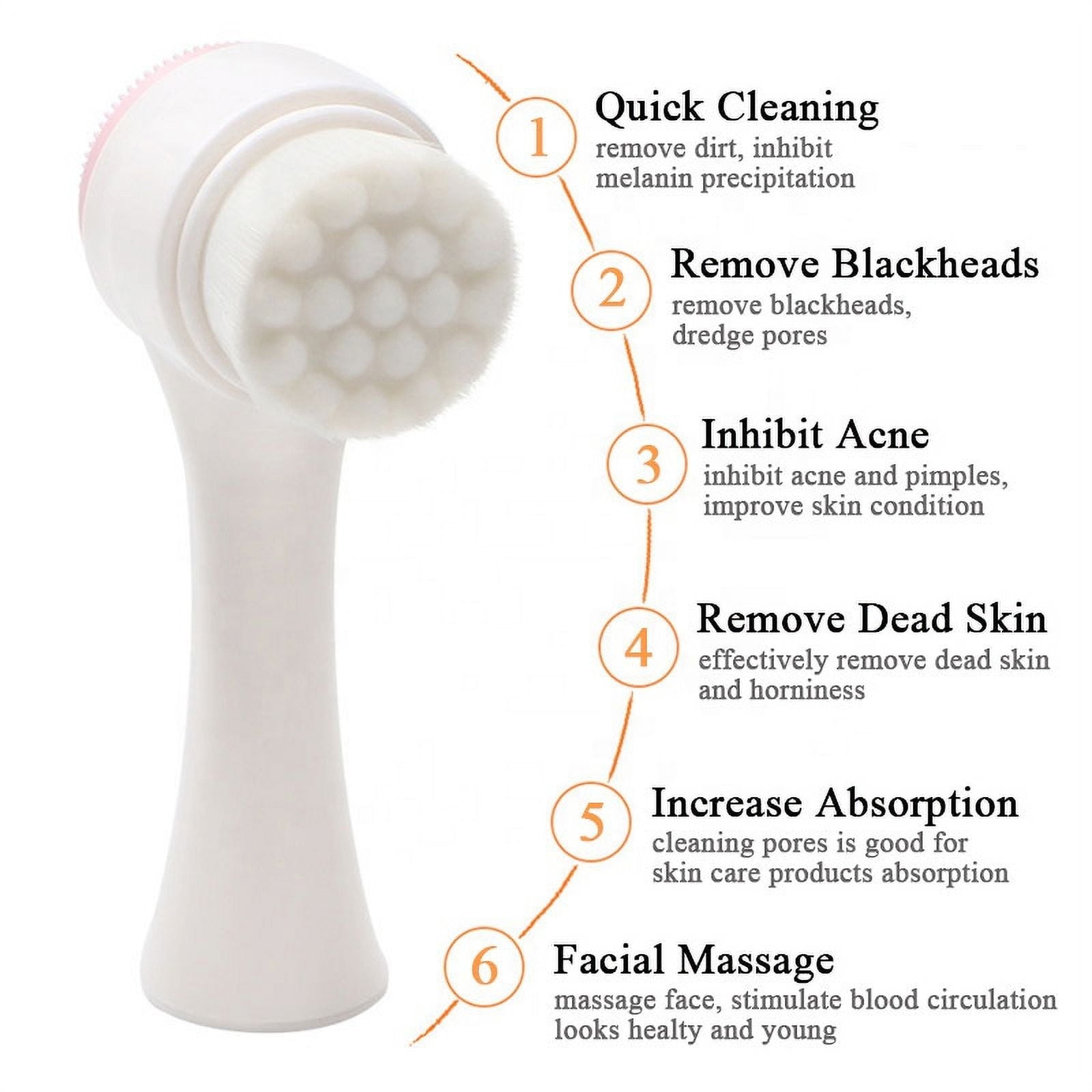 2-in-1 blue color manual silicone Massager facial cleansing brush to clean pores Exfoliating face brush