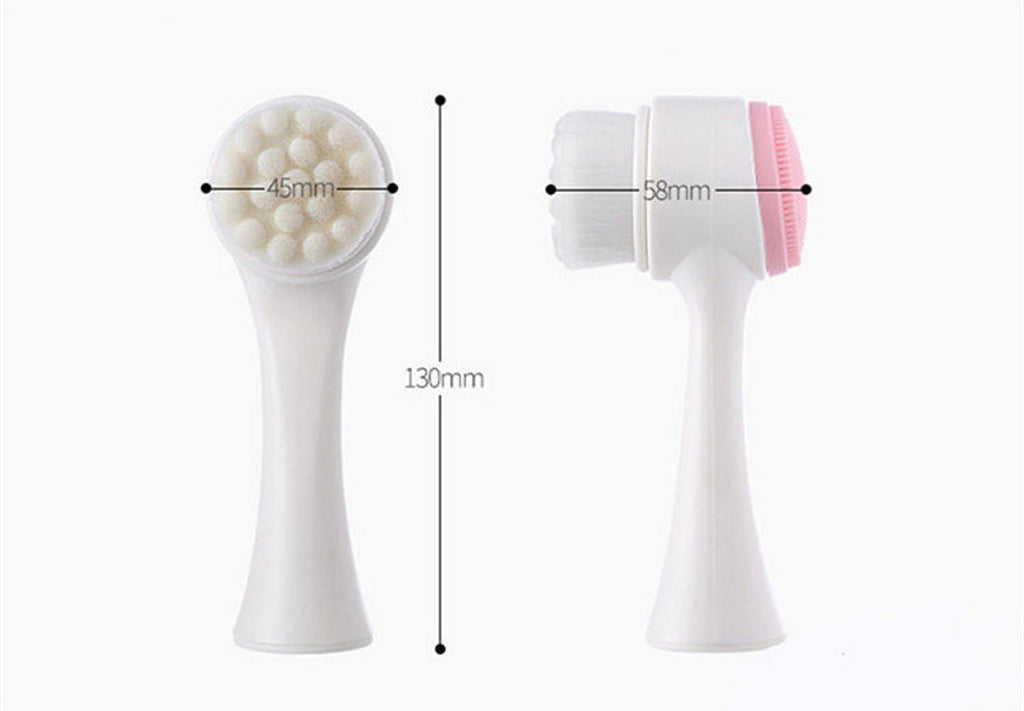 2-in-1 blue color manual silicone Massager facial cleansing brush to clean pores Exfoliating face brush