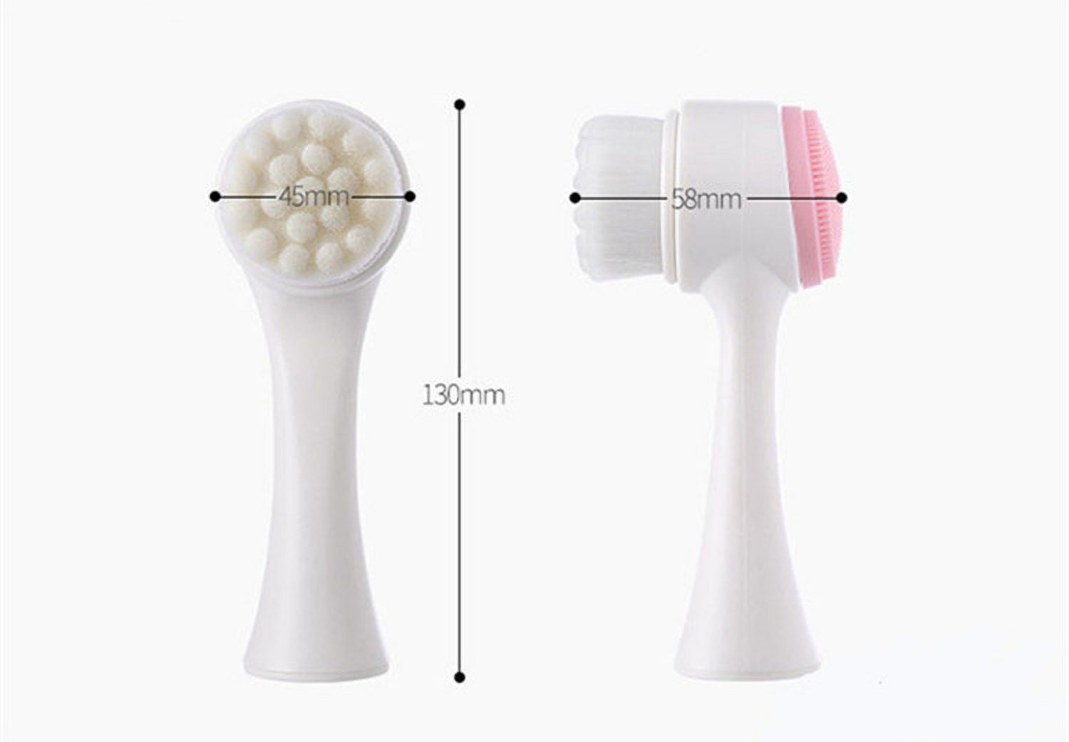 2-in-1 blue color manual silicone Massager facial cleansing brush to clean pores Exfoliating face brush