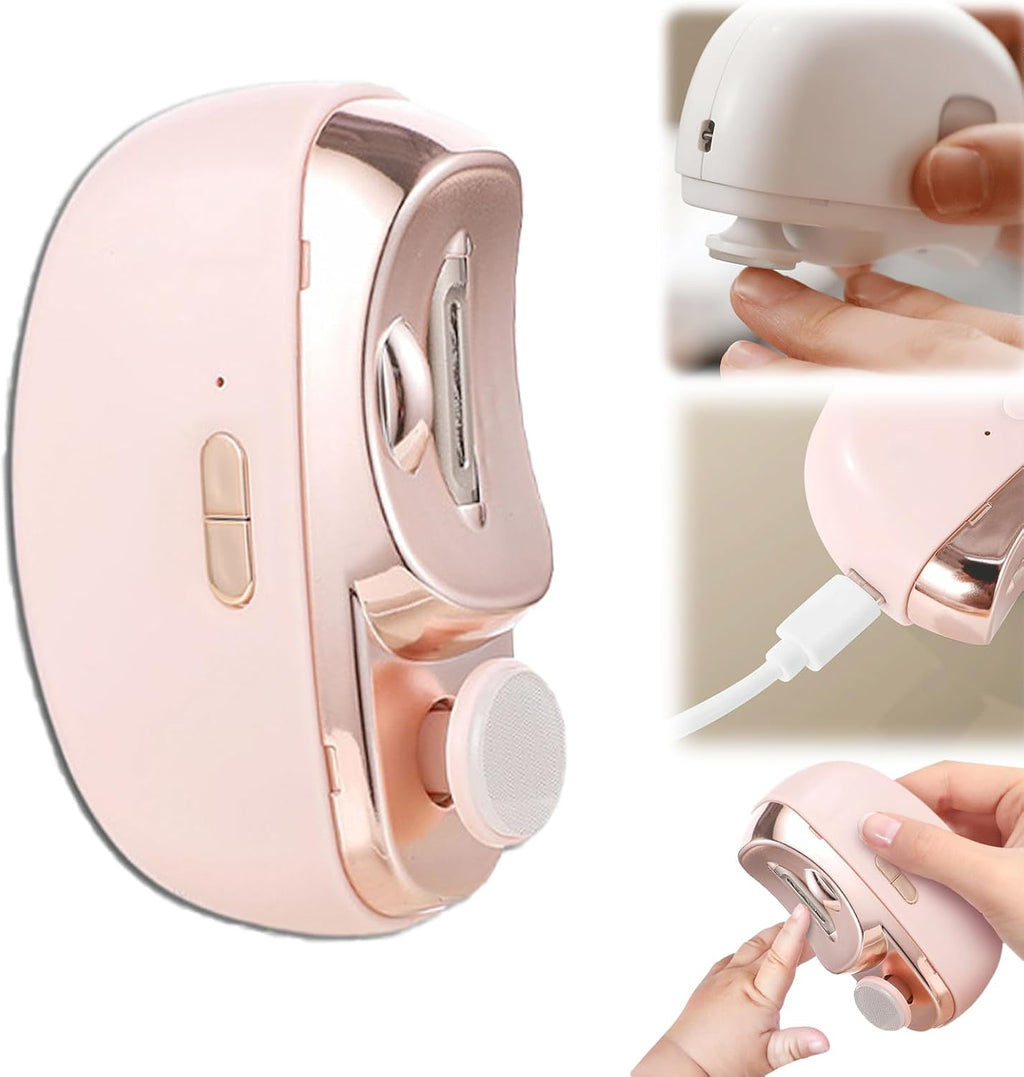 2 in 1 Electric Polishing Automatic Nail Clippers, Electric Toenail Clippers, 2025 New Electric Toe Nail Clippers for Seniors Adults Baby, Automatic Electric Nail Clippers Nail File with Light