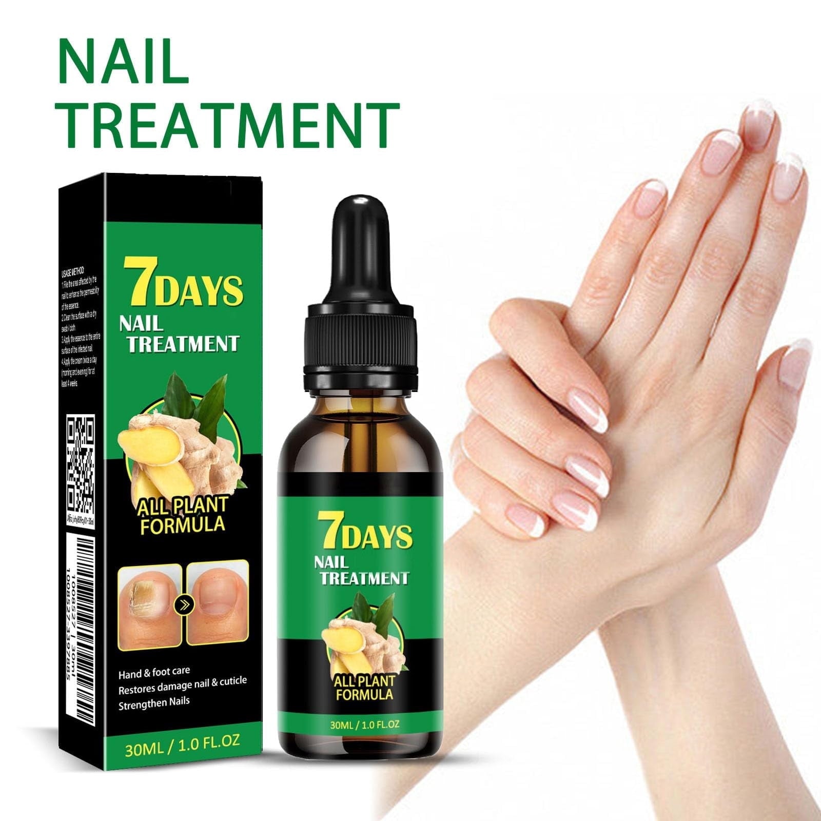 7-Day Toenail Fungus Repair Treatment – 1 Pack (30ML Each) – Nail Care for Discolored &amp; Damaged Nails