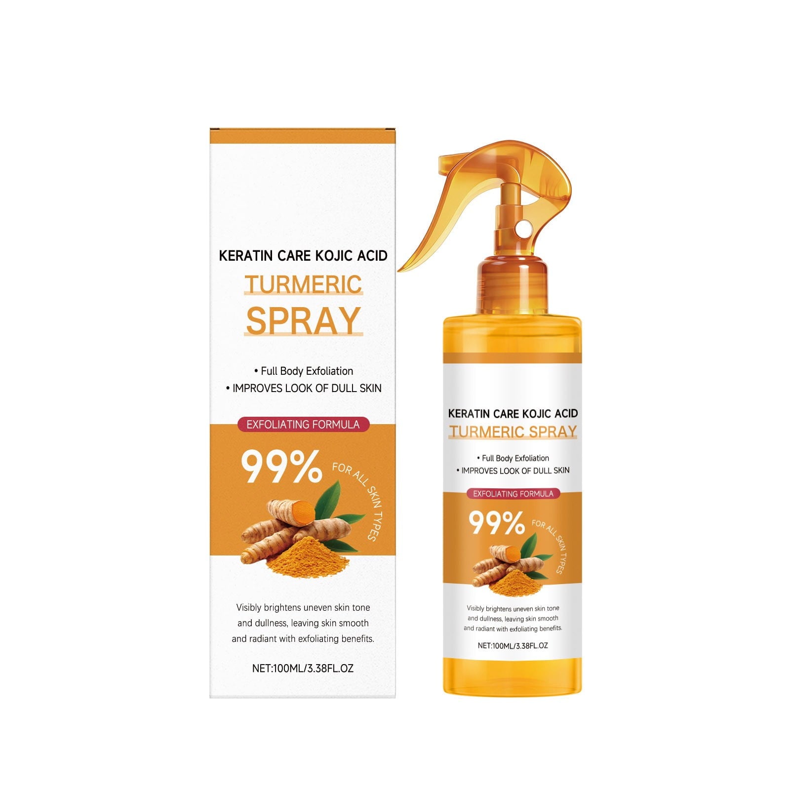 Beauty Products for Women, Turmeric Exfoliating Spray Needs No Tools To Gently And Purify Cutin Care Spray Is A Portable And Easy To Absorb Care Product 100ml