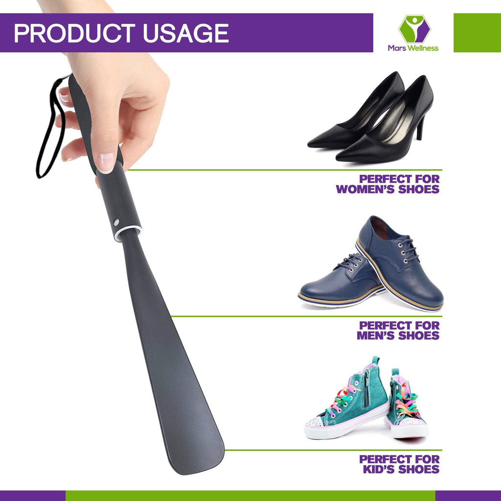 Telescoping Extra Long 14.5"-37" Shoe Horn - Collapsible Aluminum Long Handle