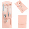 Manicure Set, Professional Women Nail Clippers Kit 4PCS， Stainless Steel Nail Cutter Care Tools Professional Grooming Kits, PU Leather Travel Case
