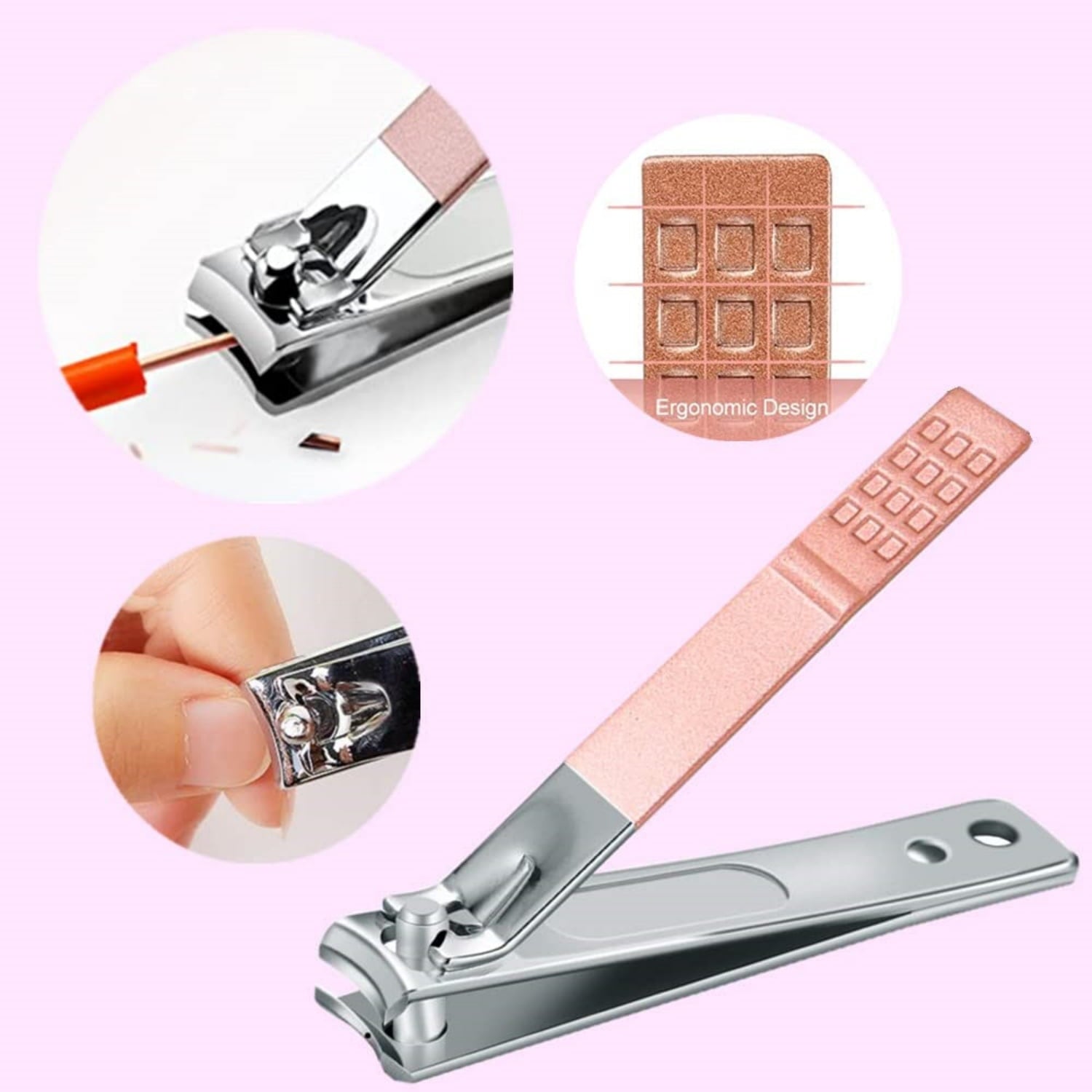 Manicure Set, Professional Women Nail Clippers Kit 4PCS， Stainless Steel Nail Cutter Care Tools Professional Grooming Kits, PU Leather Travel Case