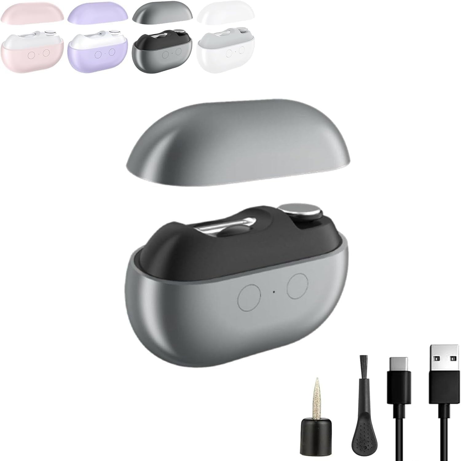 Vueeze Easyclip Smart Nail Clipper, Integrated Shear/Grinding System, Multi Function Electric Nail Clipper, Automatic Nails Clippers with Auxiliary Lighting for Thick Toenails