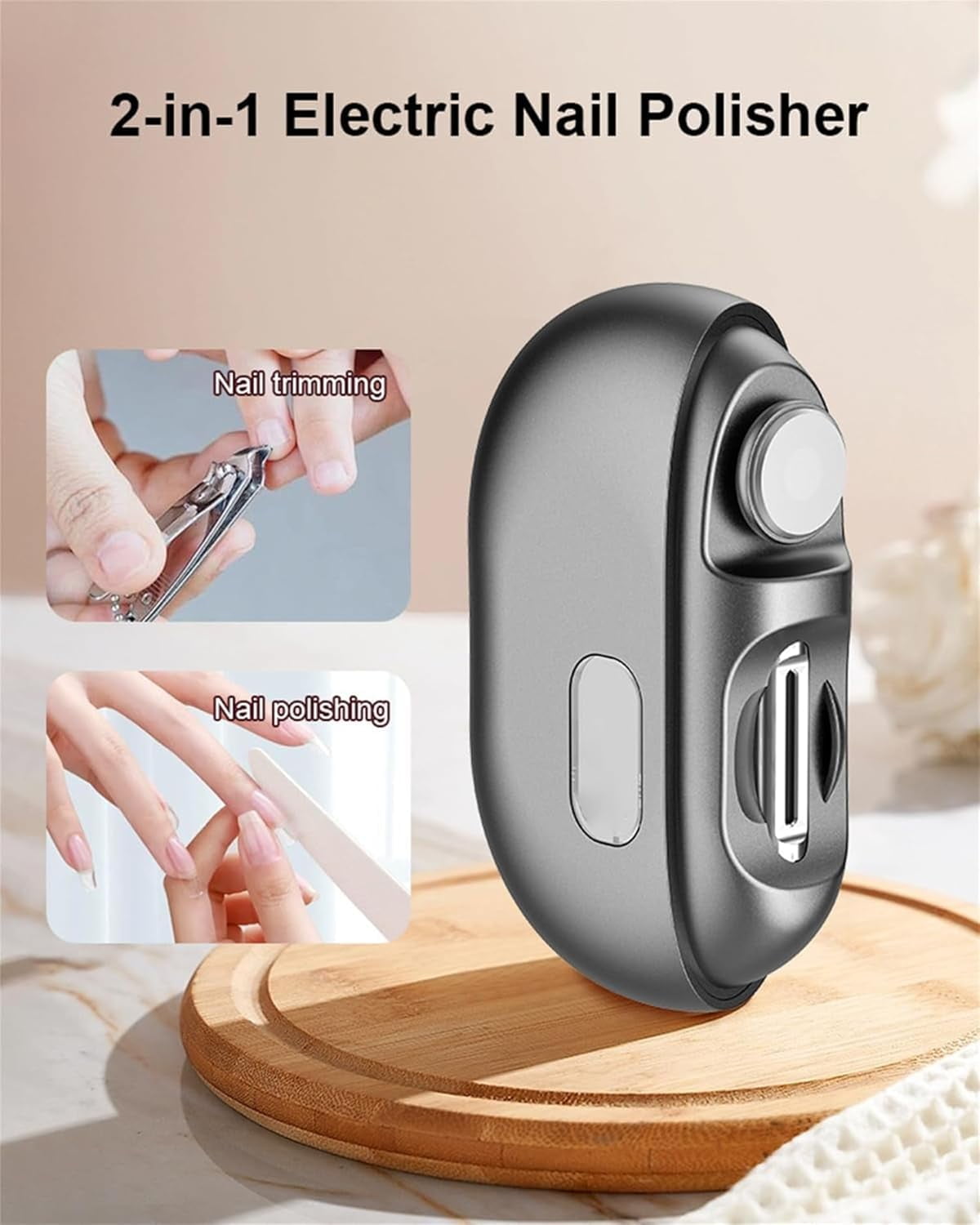 Vueeze Easyclip Smart Nail Clipper, Integrated Shear/Grinding System, Multi Function Electric Nail Clipper, Automatic Nails Clippers with Auxiliary Lighting for Thick Toenails