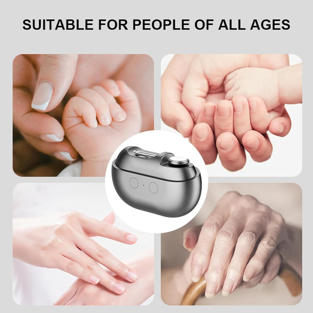 Vueeze Easyclip Smart Nail Clipper, Integrated Shear/Grinding System, Multi Function Electric Nail Clipper, Automatic Nails Clippers with Auxiliary Lighting for Thick Toenails