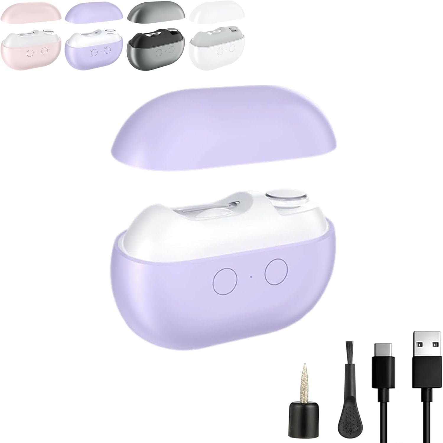 Vueeze Easyclip Smart Nail Clipper, Integrated Shear/Grinding System, Multi Function Electric Nail Clipper, Automatic Nails Clippers with Auxiliary Lighting for Thick Toenails