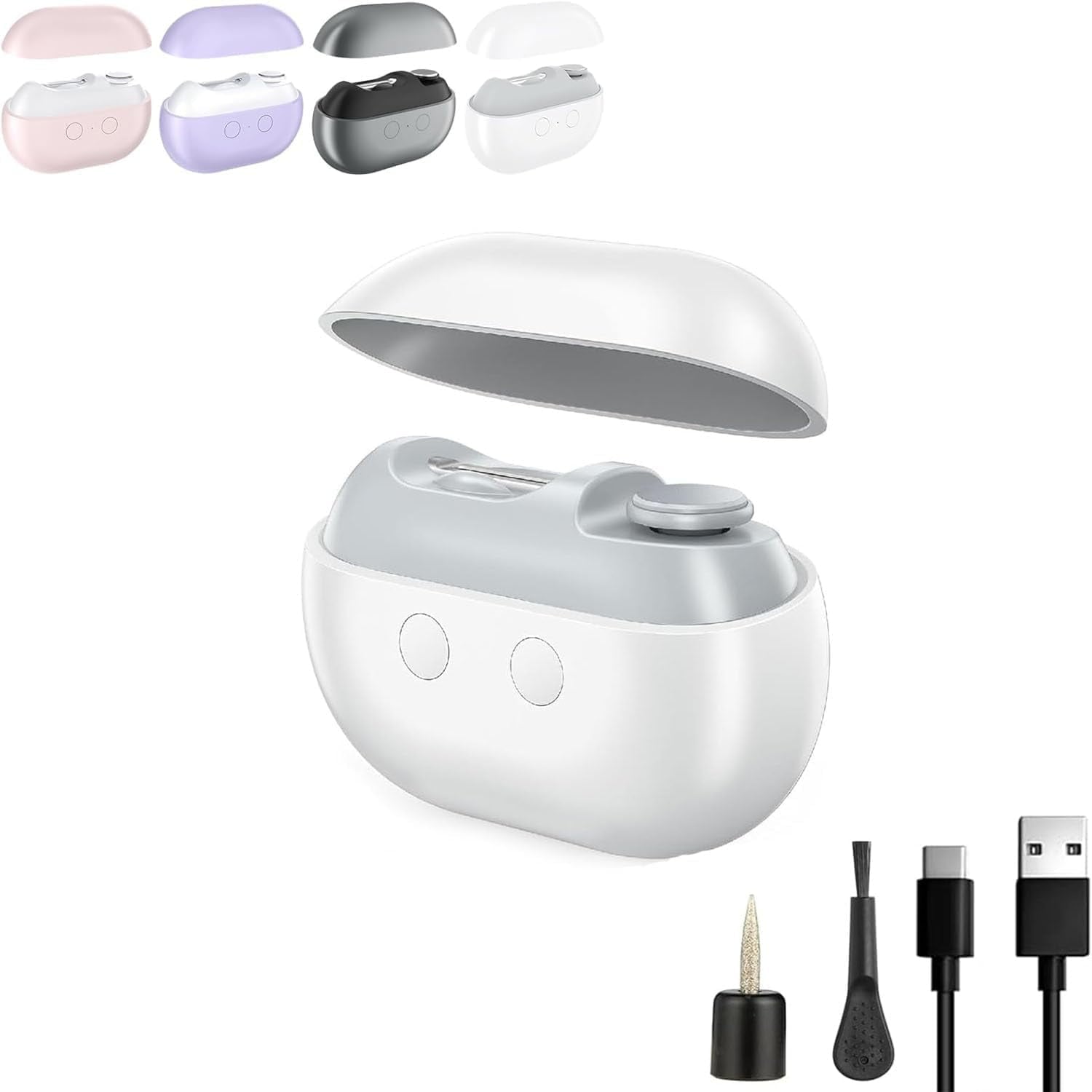 Vueeze Easyclip Smart Nail Clipper, Integrated Shear/Grinding System, Multi Function Electric Nail Clipper, Automatic Nails Clippers with Auxiliary Lighting for Thick Toenails