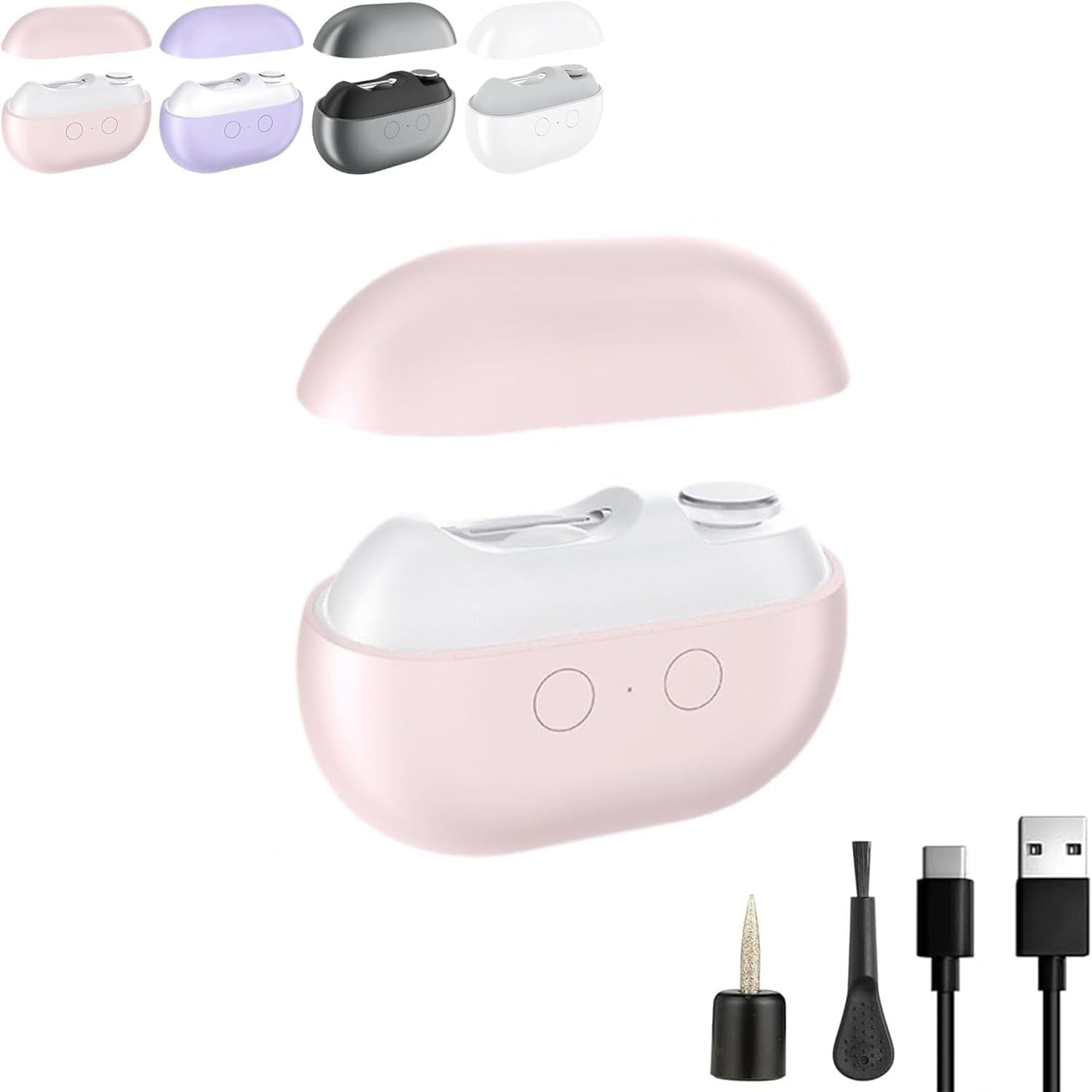 Vueeze Easyclip Smart Nail Clipper, Integrated Shear/Grinding System, Multi Function Electric Nail Clipper, Automatic Nails Clippers with Auxiliary Lighting for Thick Toenails