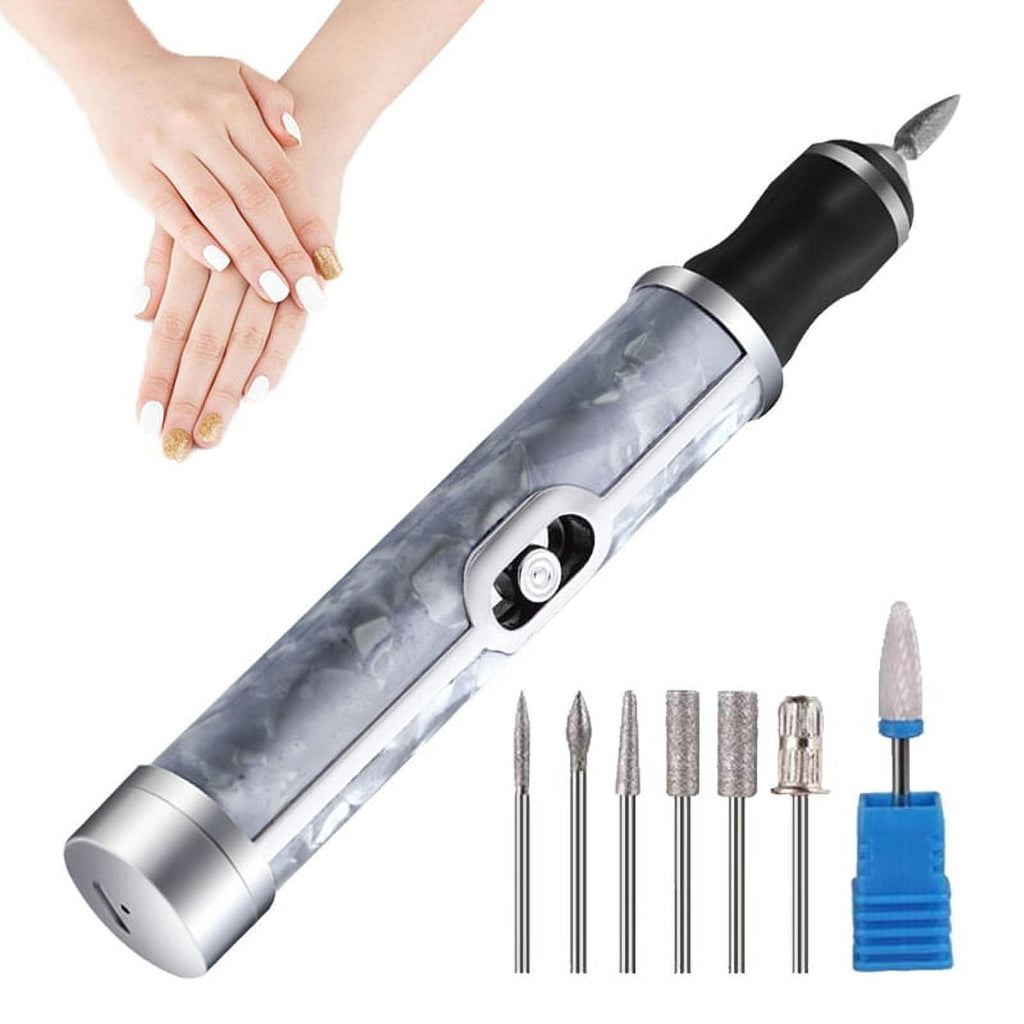 Electric Nail File Thick Toenails 4 Speeds Cordless Acrylic NailTool Toe Grinder Kit for Nails,White