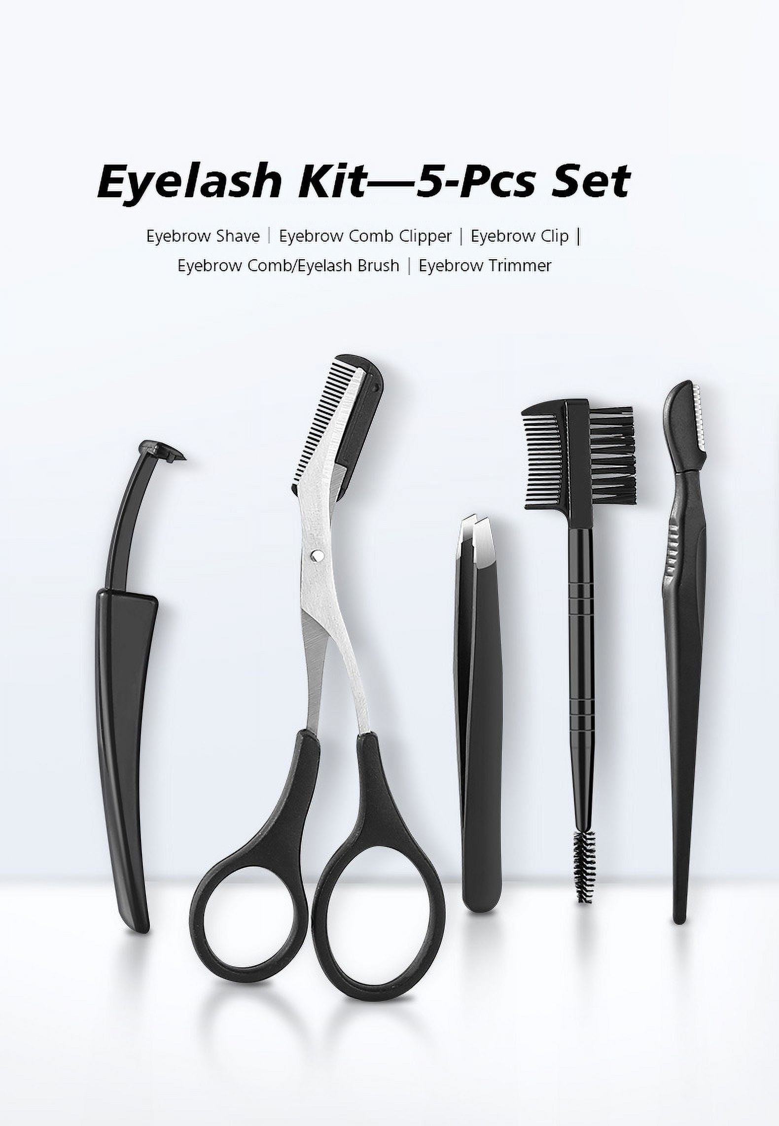 5Pcs/Set Beauty Makeup Beauty Tools Eyebrow Trimming Small Scissors Stainless Steel Eyebrow Scraper Eyebrow Comb Eyebrow Clip Eyebrow Clipper Eyebrow Trimming Scissors Set