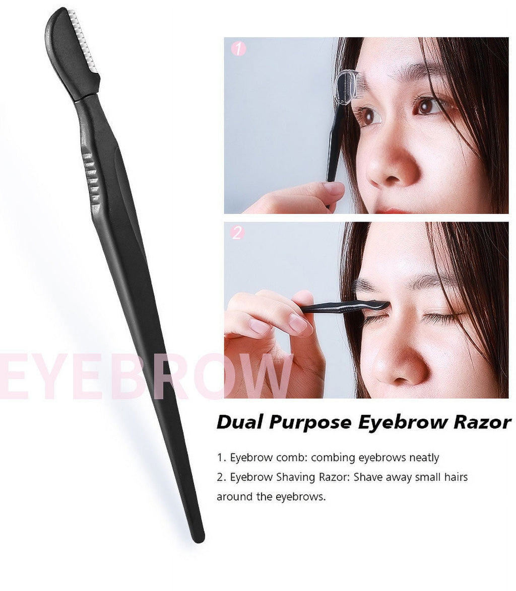 5Pcs/Set Beauty Makeup Beauty Tools Eyebrow Trimming Small Scissors Stainless Steel Eyebrow Scraper Eyebrow Comb Eyebrow Clip Eyebrow Clipper Eyebrow Trimming Scissors Set