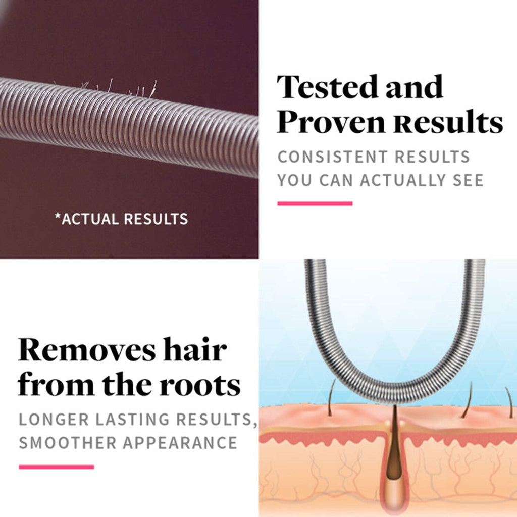 R.E.M Spring Facial Hair Remover - The Original Hair Removal Spring [Design Patent]. Removes Hair from Upper Lip, Chin, Cheeks and Neck. 100% Stainless Steel.