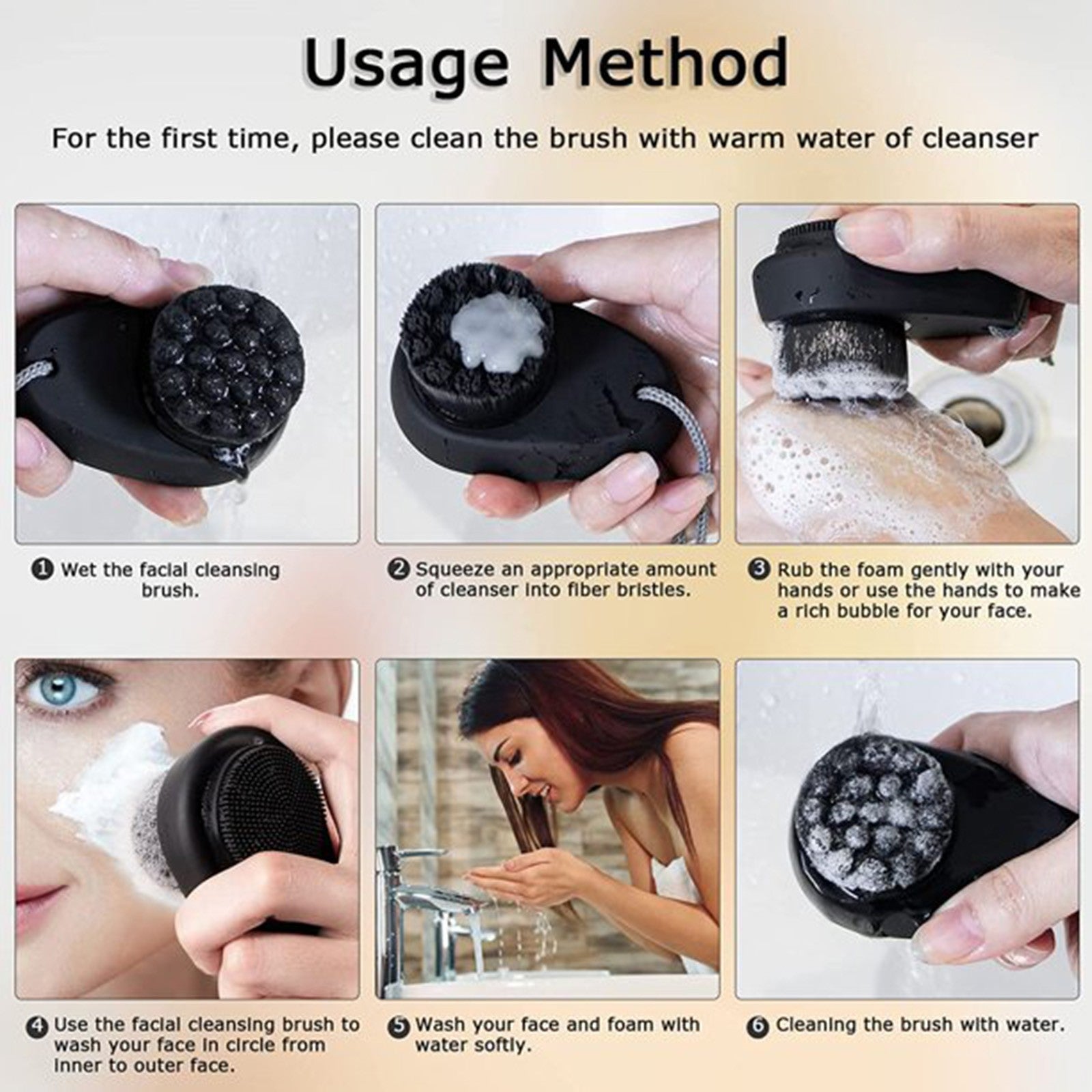 Facial Cleansing Brush 2 in 1 for Face Exfoliation Silicone Face Scrubber for Men Soft Microfiber Face Scrub Brush
