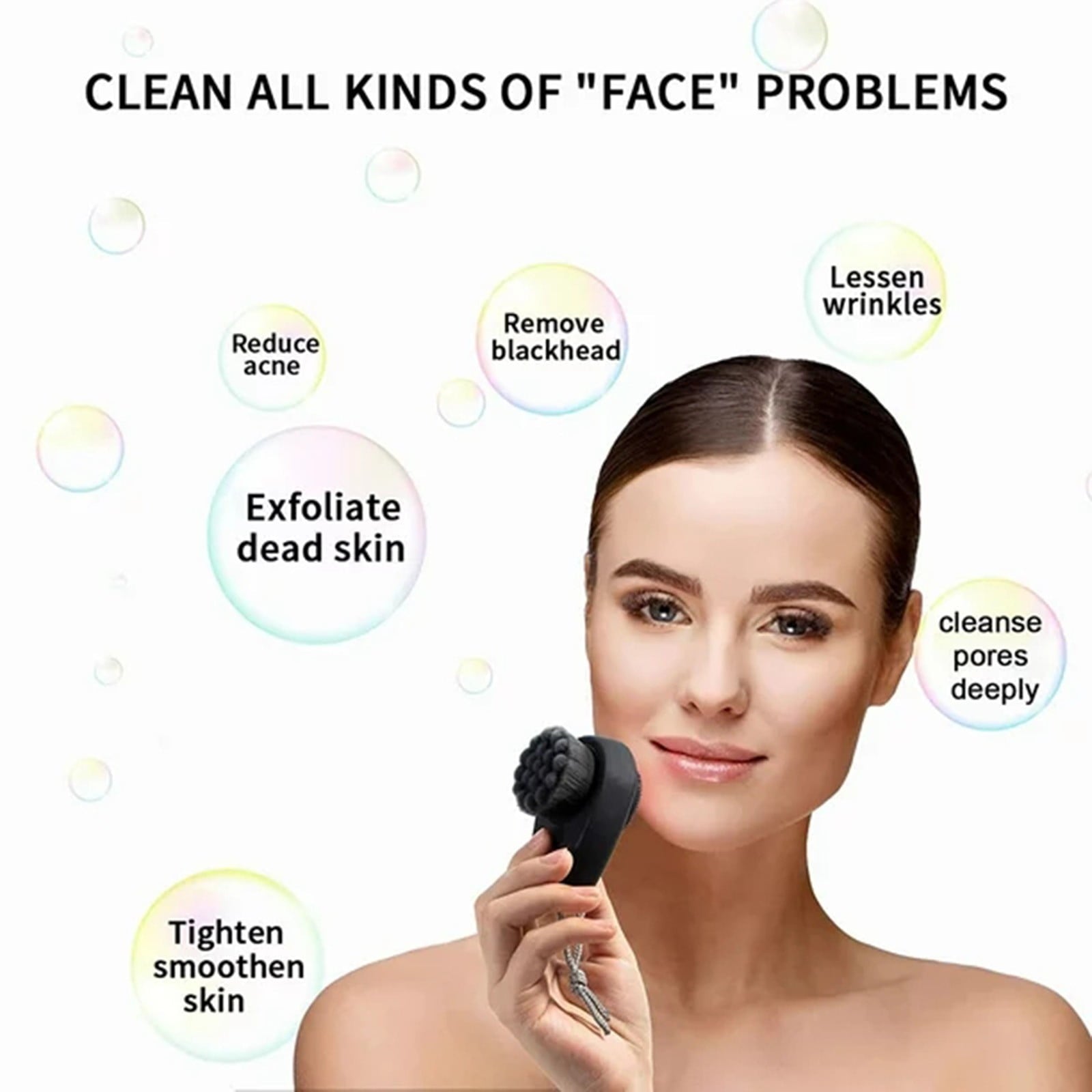 Facial Cleansing Brush 2 in 1 for Face Exfoliation Silicone Face Scrubber for Men Soft Microfiber Face Scrub Brush