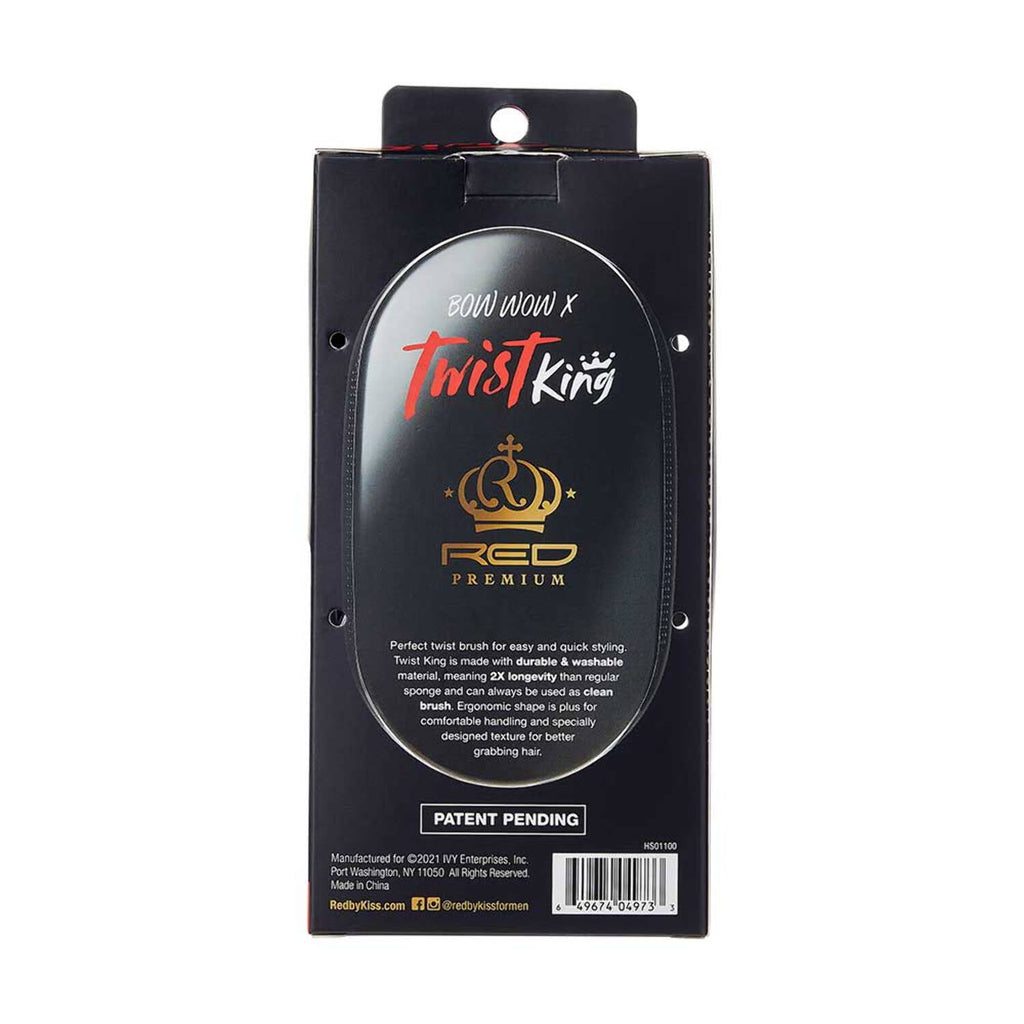RED by Kiss Premium Bow Wow X Twist King Brush for Black Men Afro 4C Curl Hair, Durable Washable  Sponge Racket for Barbers and Daily Use, Ideal for Curly, Coiled, 4C Hair