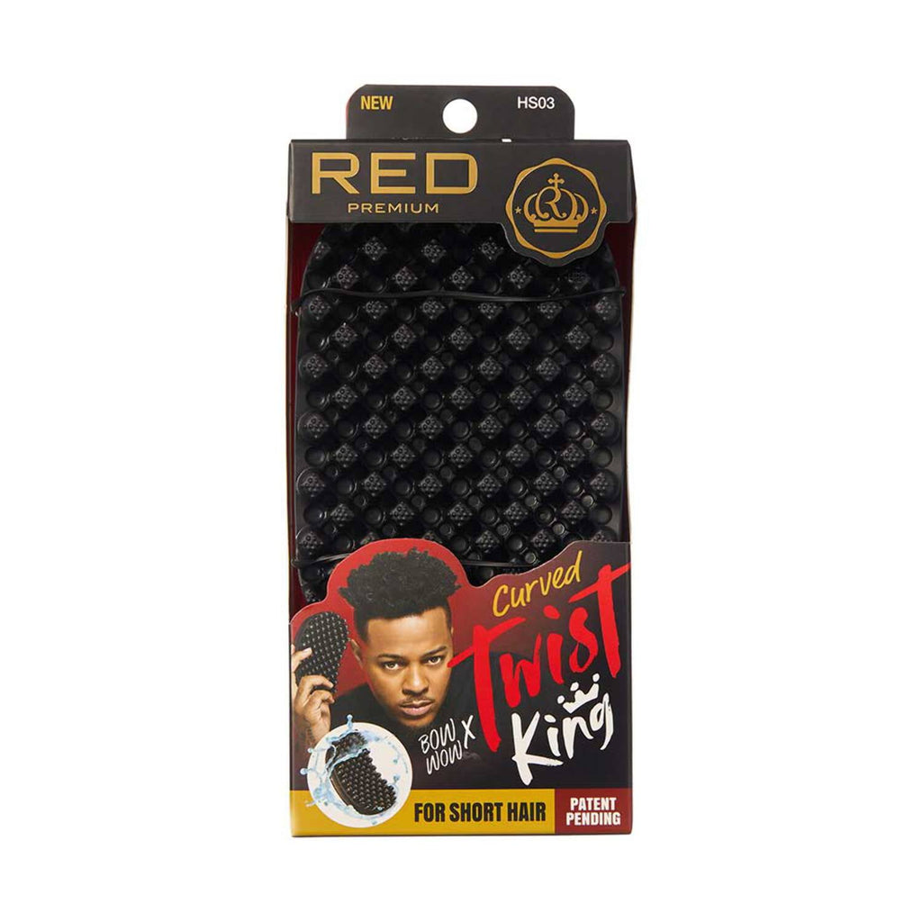 RED by Kiss Premium Bow Wow X Twist King Brush for Black Men Afro 4C Curl Hair, Durable Washable  Sponge Racket for Barbers and Daily Use, Ideal for Curly, Coiled, 4C Hair