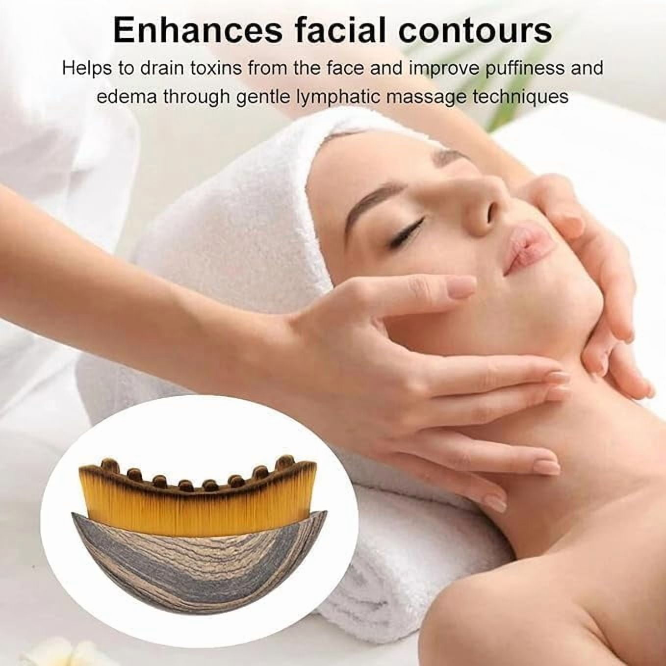 2PCS Lymphatic Contour Face Brush for Drainage, Gua Sha Facial Massage Tool for Sculpting